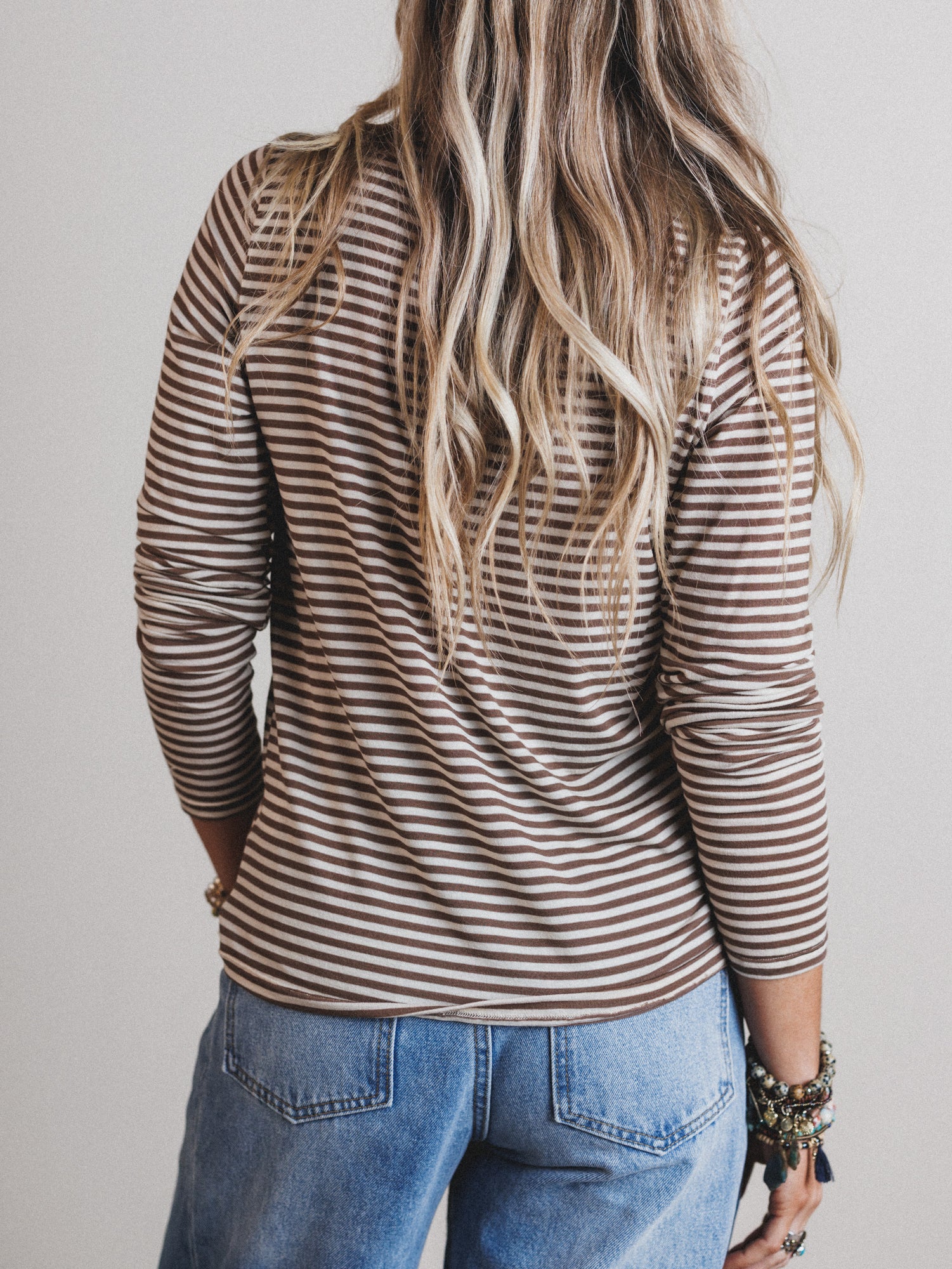Dream Again Striped Top - Mocha - Image 6