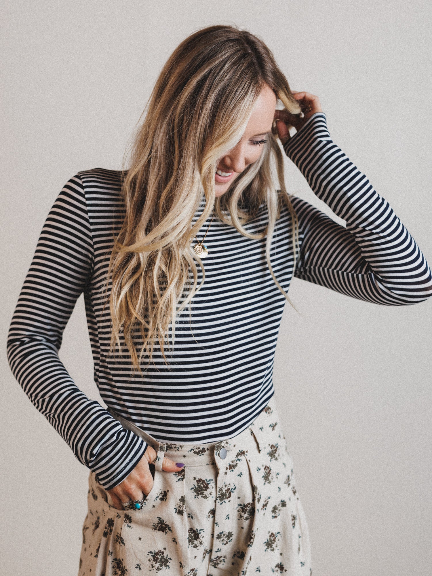 Dream Again Striped Top - Navy - Image 4