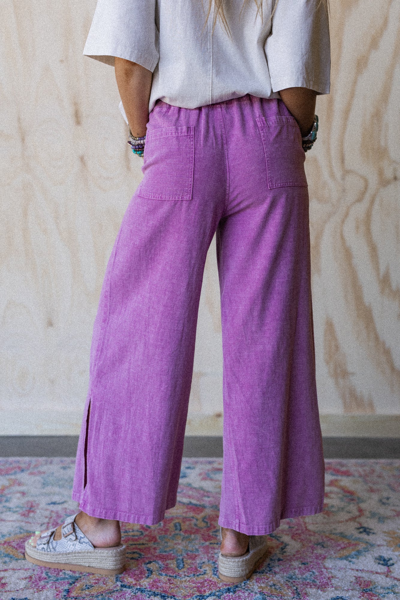 Dream Awake Wide Leg Pants - Pink - Image 6