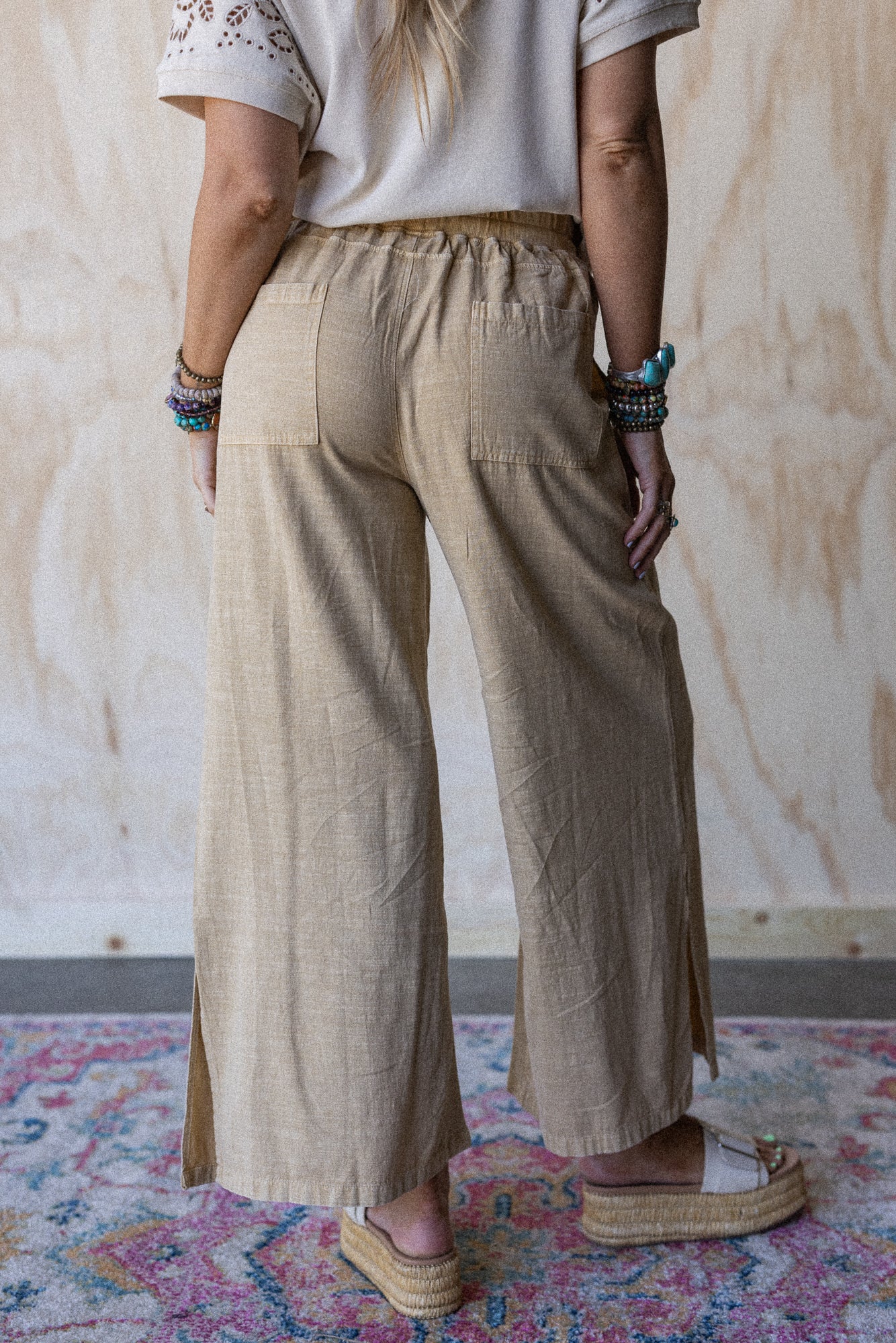 Dream Awake Wide Leg Pants - Yellow - Image 4