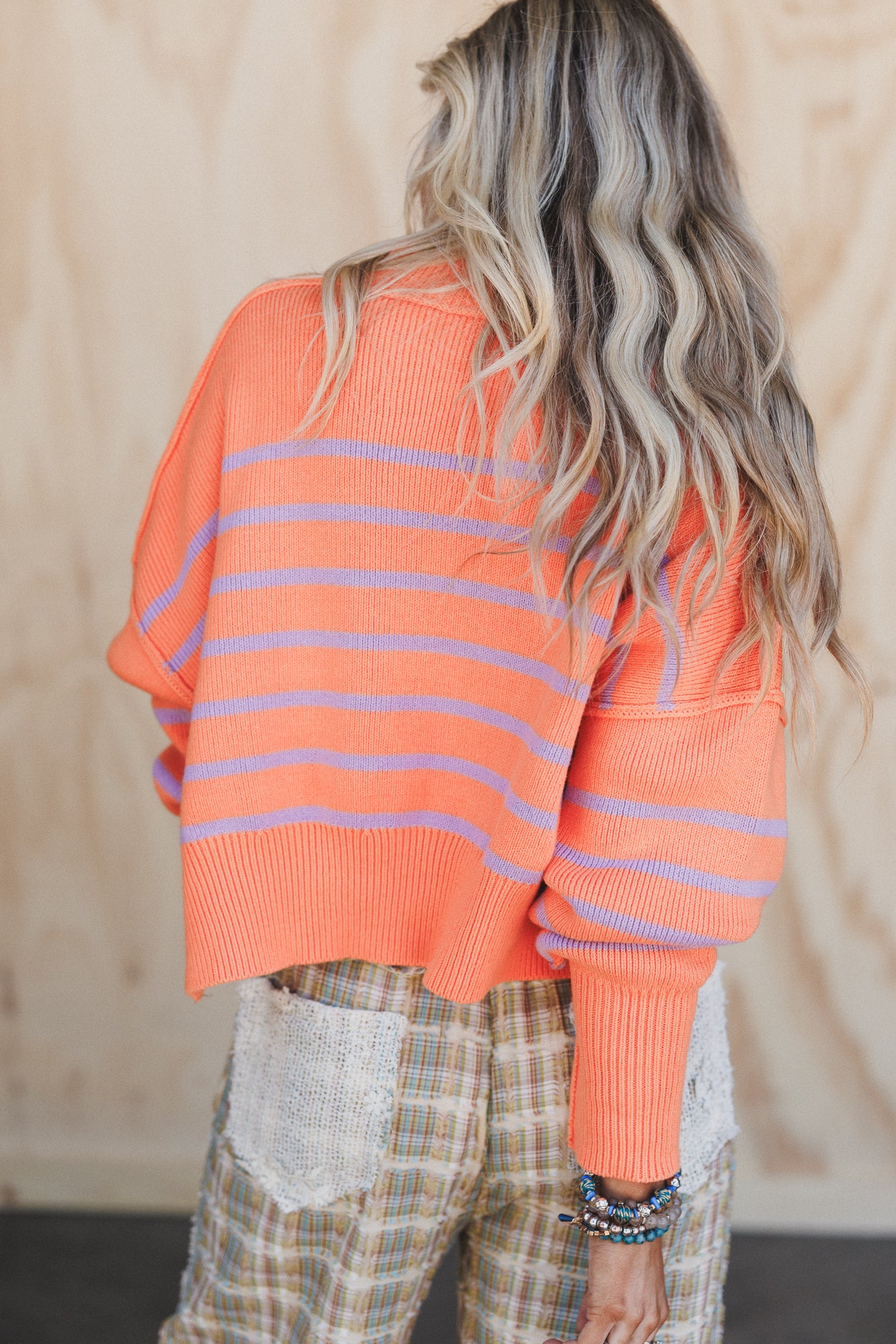 Dream On Striped Sweater - Orange - Image 3