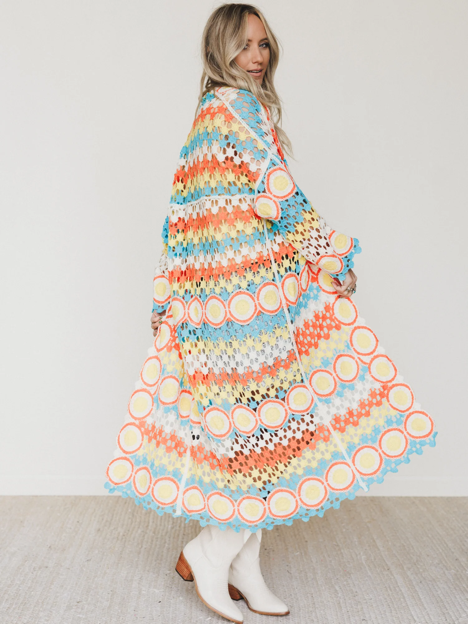 Dream Side Cardigan - Orange Multi