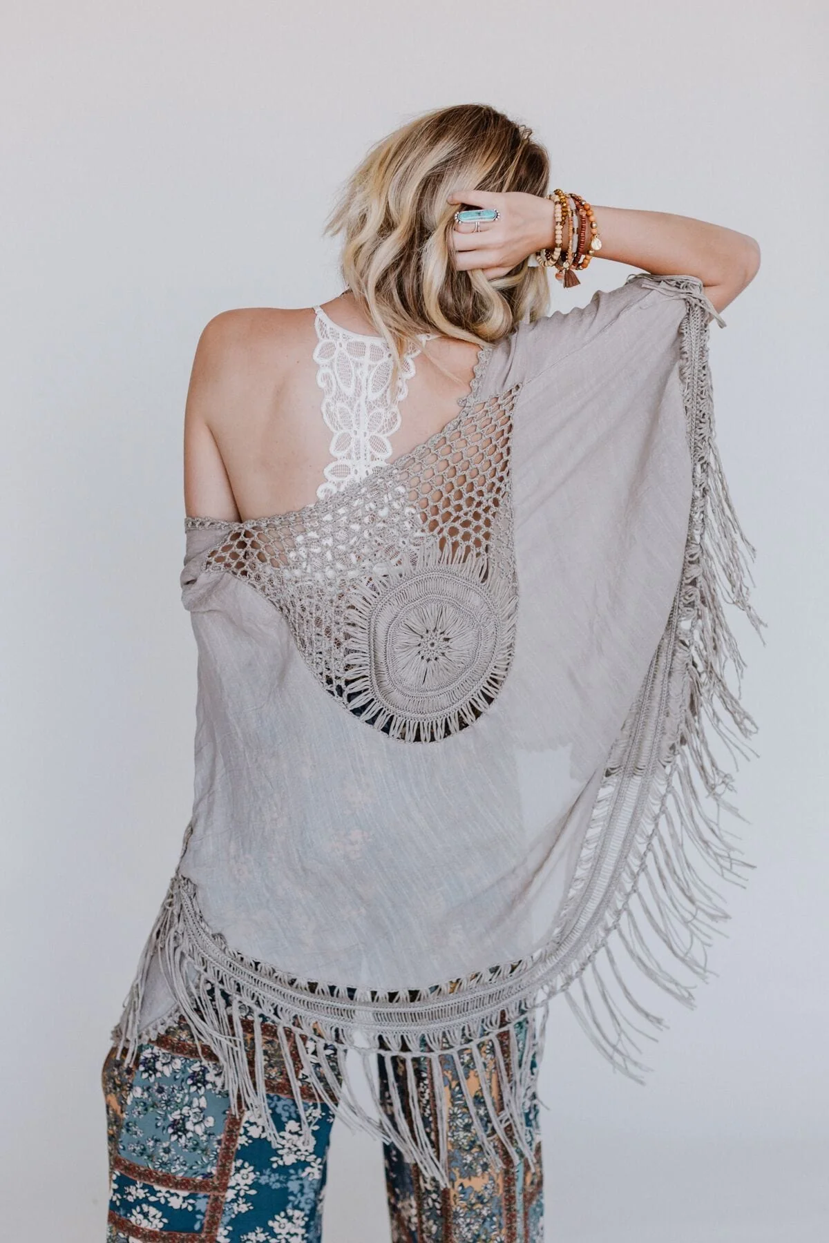 Dreamy Macramé Kimono - Mocha - Image 3