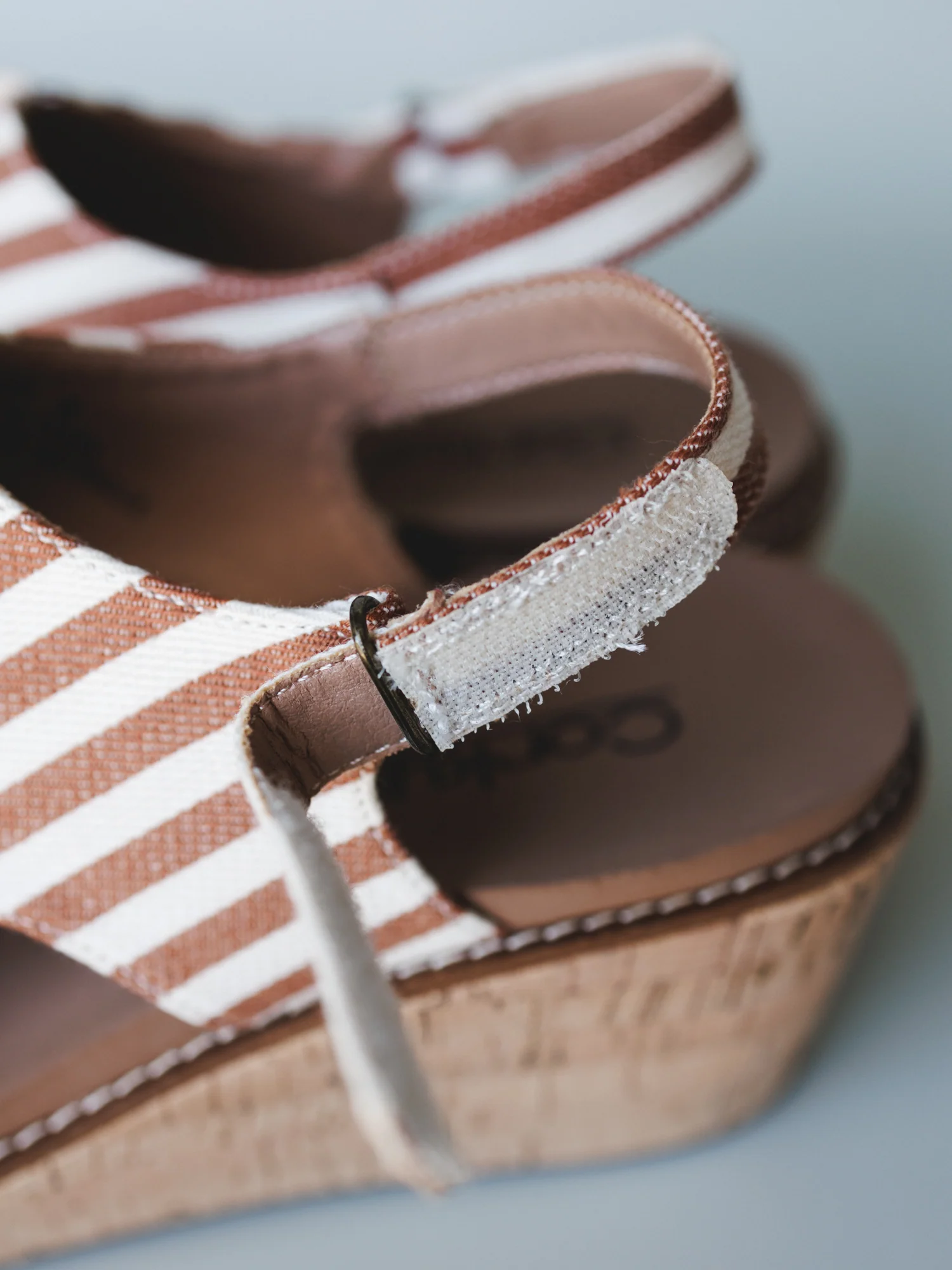 Drift Club Platform Sandals - Tan Stripe White - Image 3