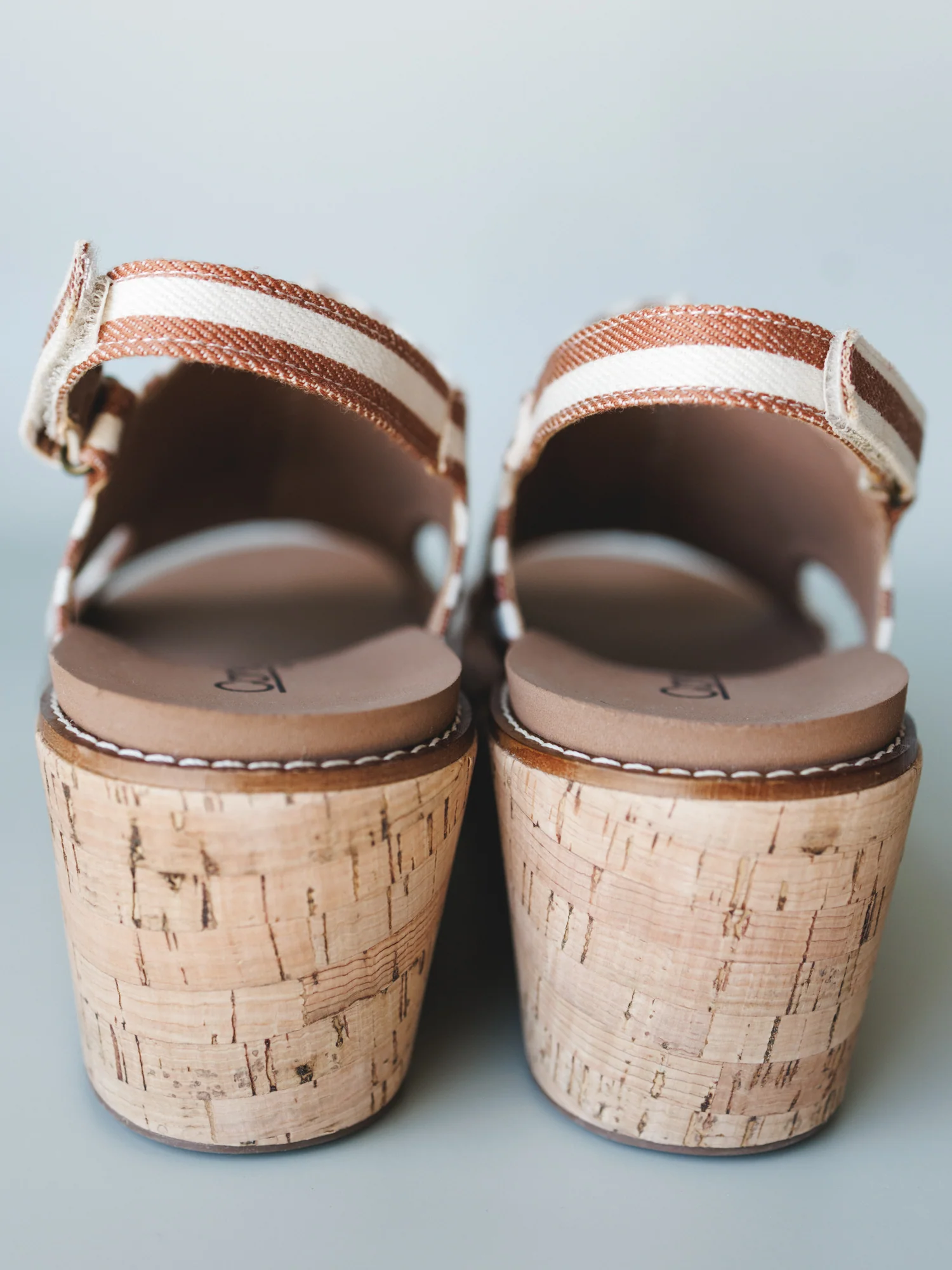 Drift Club Platform Sandals - Tan Stripe White - Image 5
