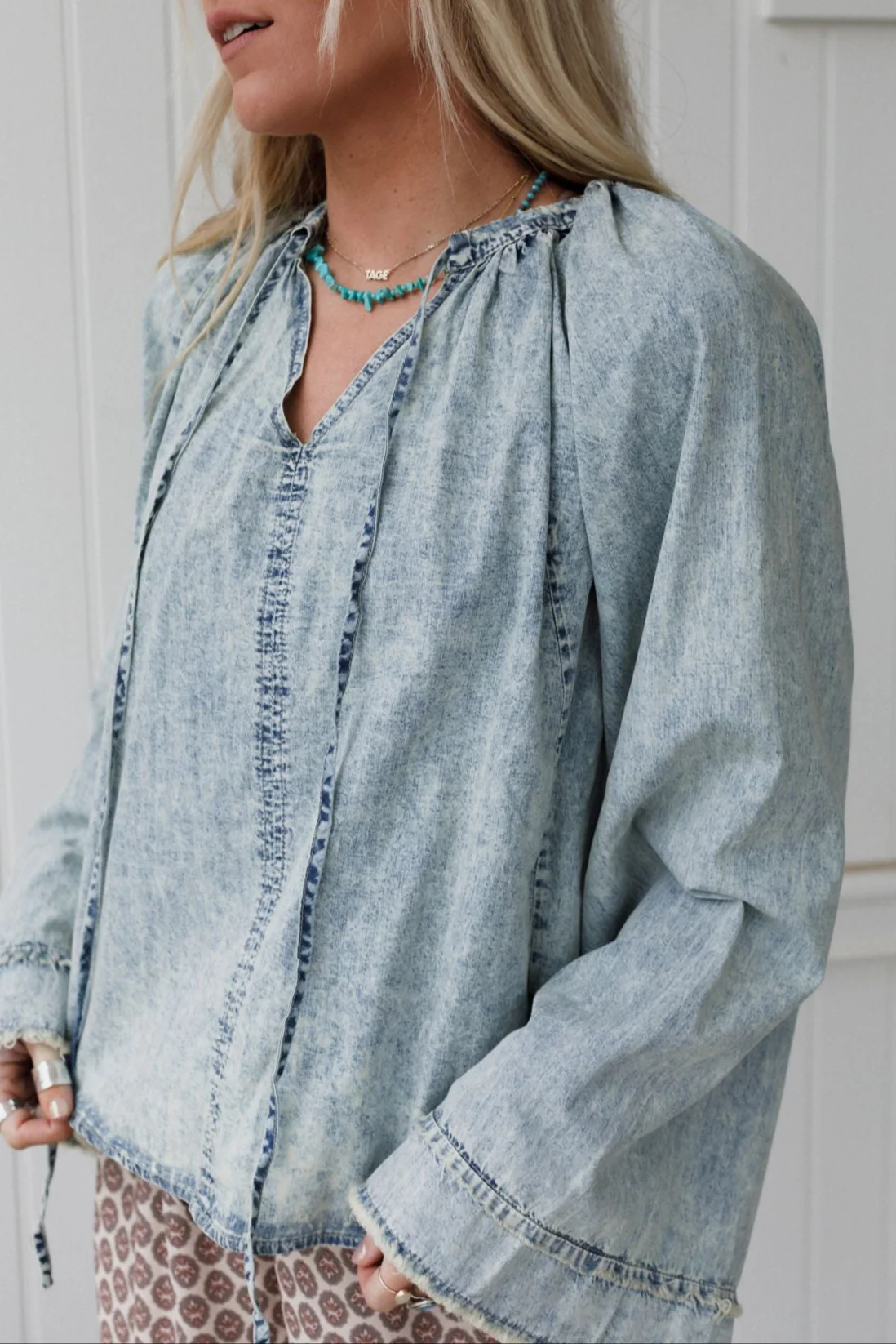 Driftwood Ease Top - Light Wash - Image 5