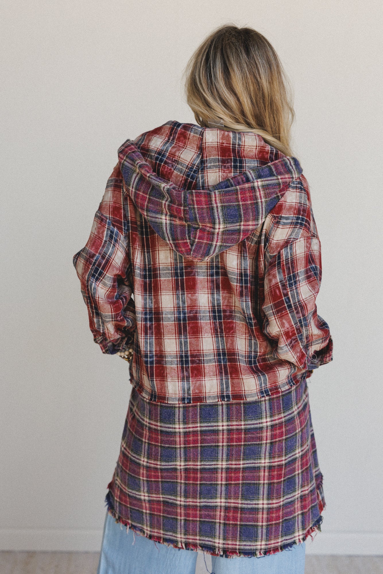 Driftwood Plaid Top - Red - Image 6