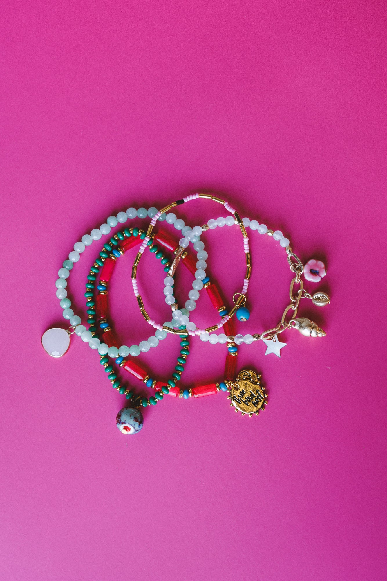 Earth Charm Bracelet Set - Multi - Image 3