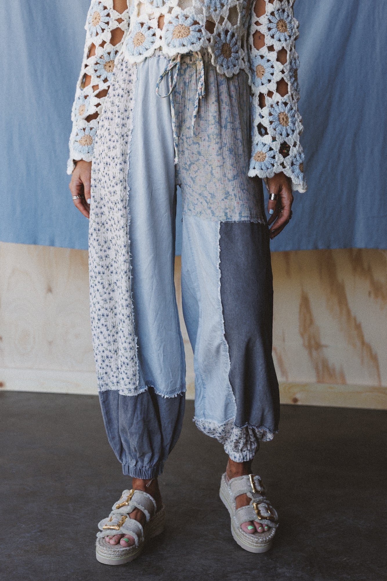 Earthbound Patchwork Pants - Denim - Image 2
