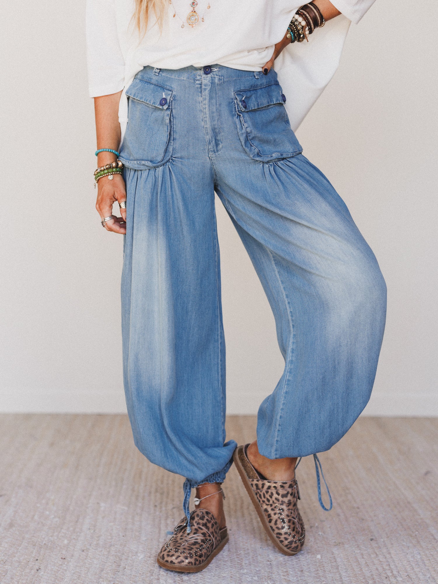 East Bay Loose Fit Cargo Jeans - Denim