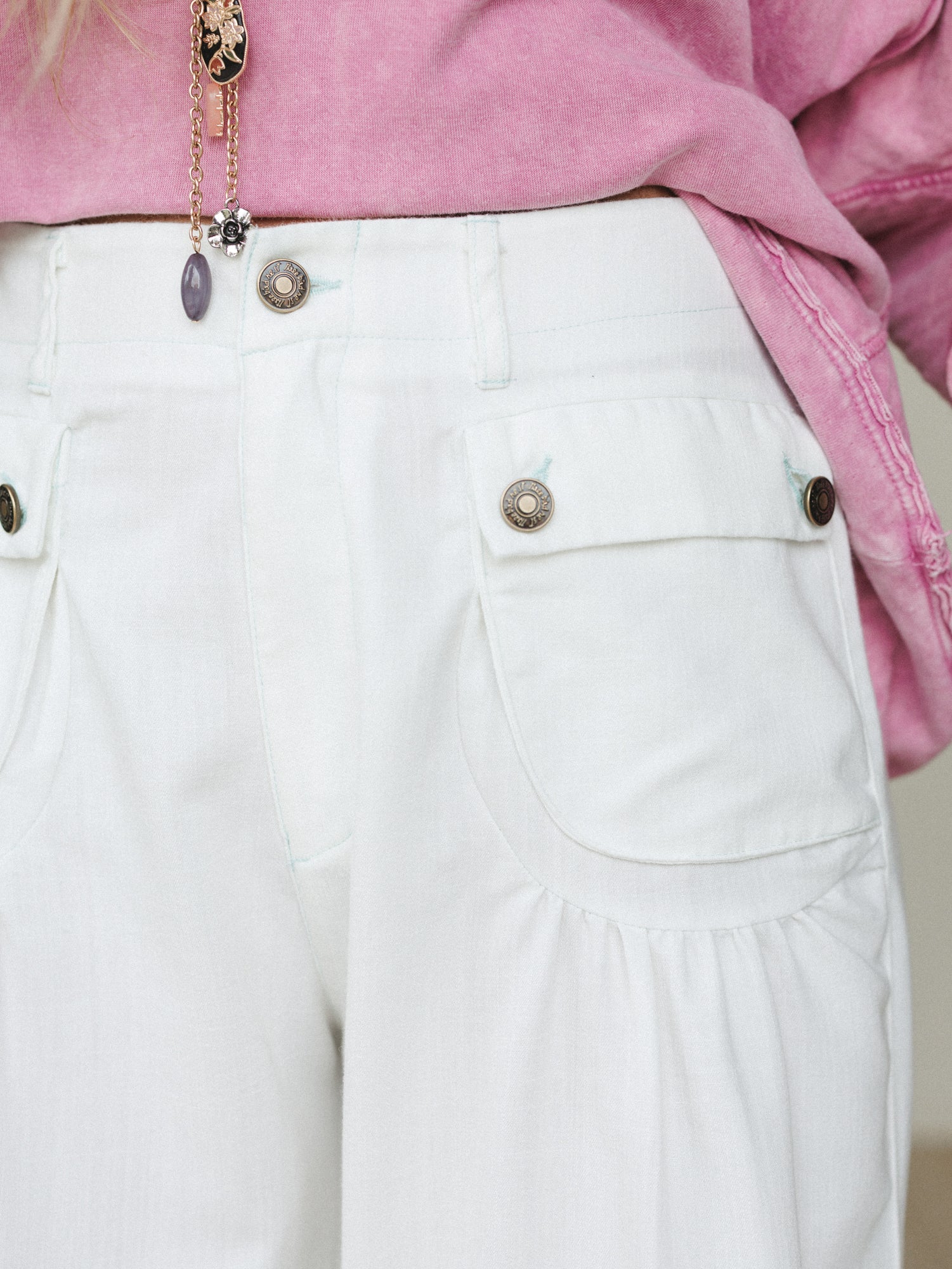 East Bay Loose Fit Cargo Jeans - White - Image 3