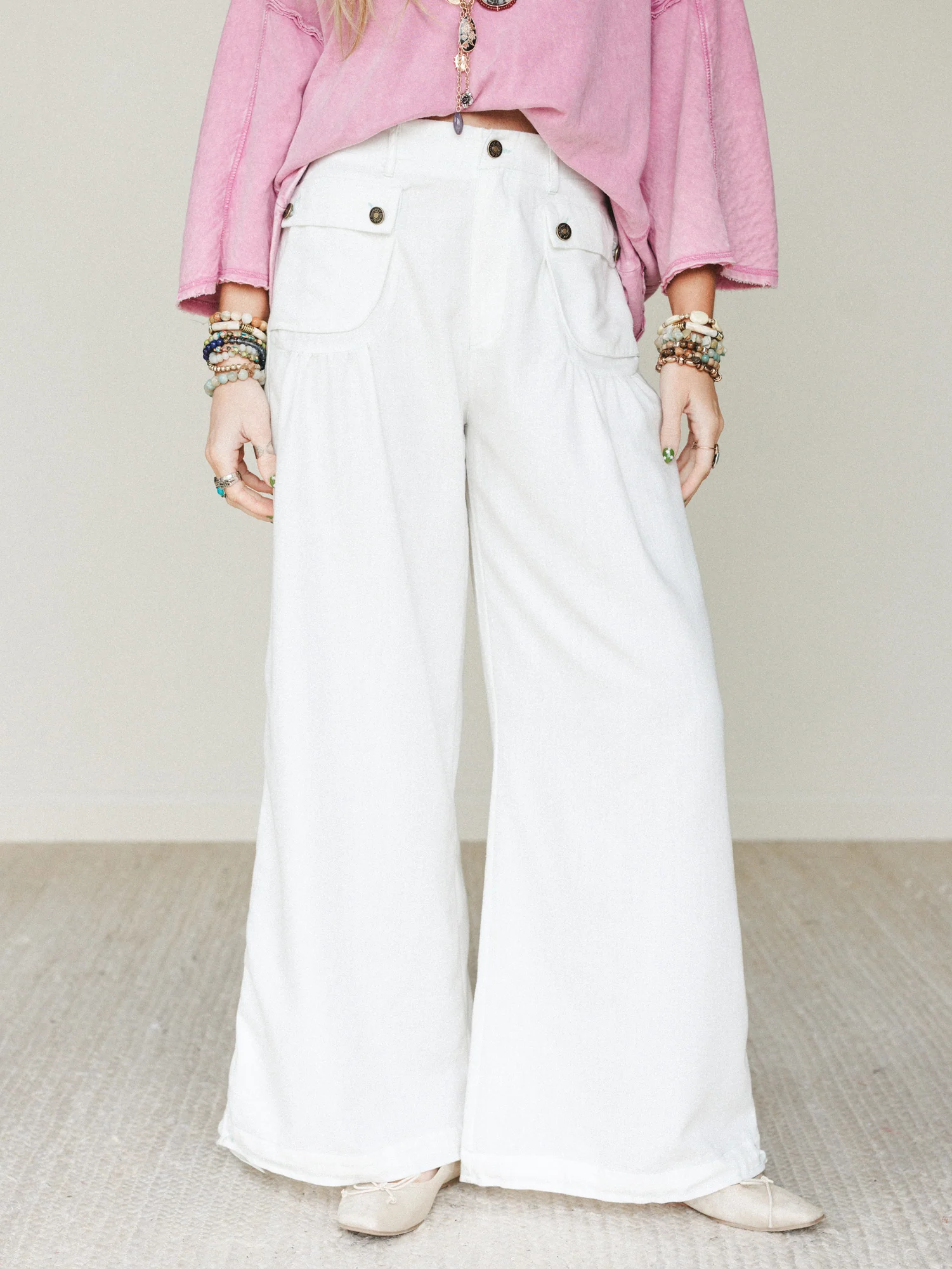 East Bay Loose Fit Cargo Jeans - White