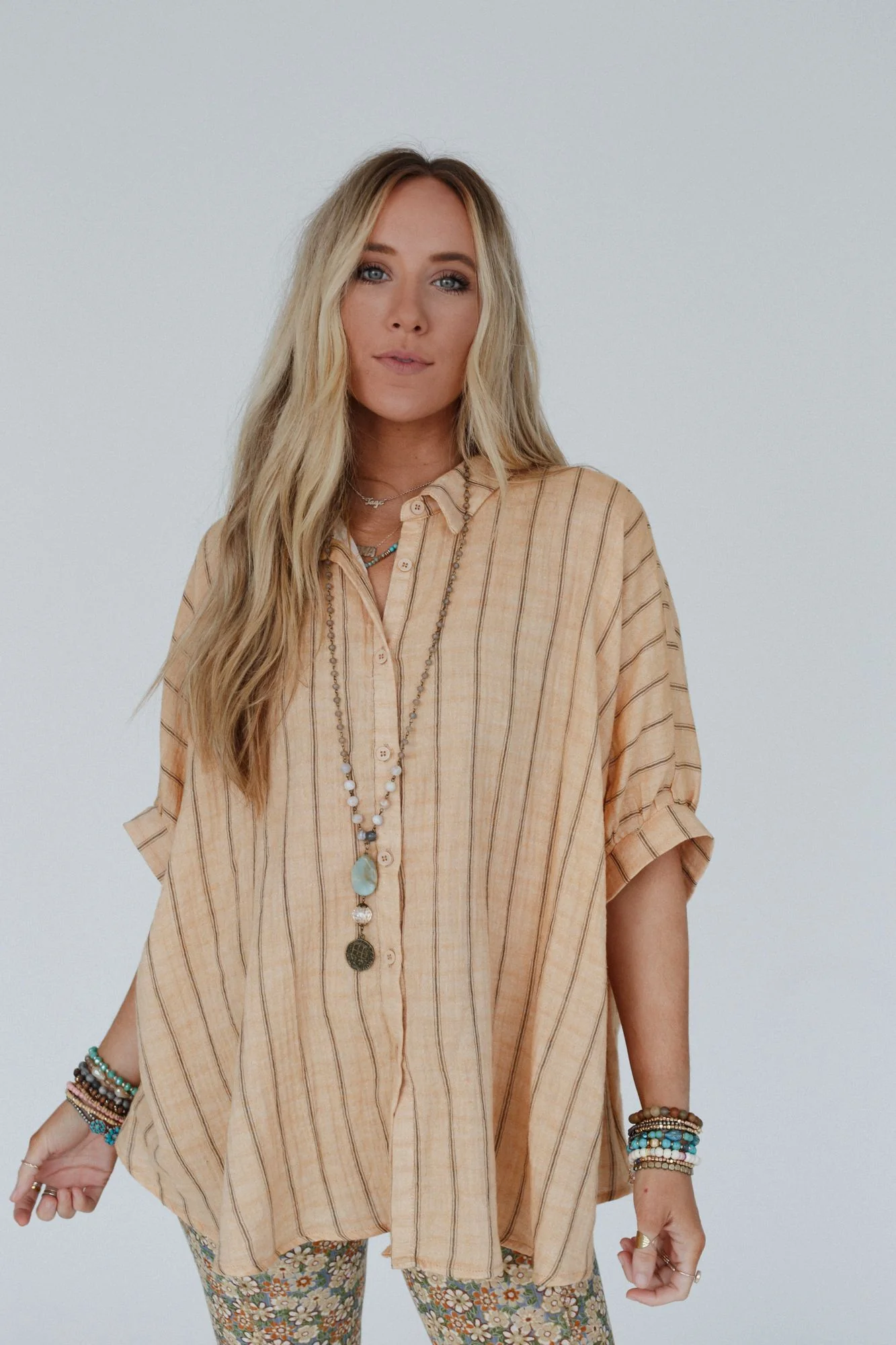 Easy Breeze Striped Top - Melon - Image 5