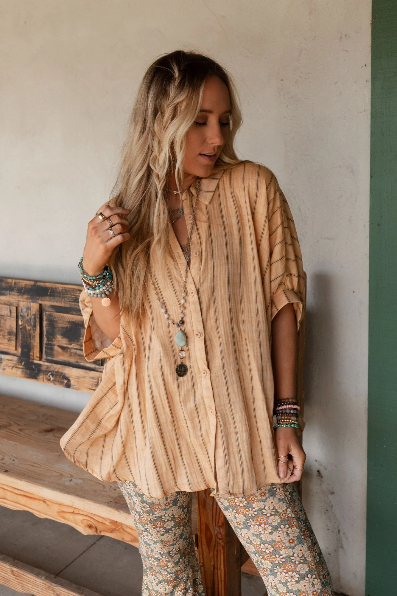Easy Breeze Striped Top - Melon - Image 7