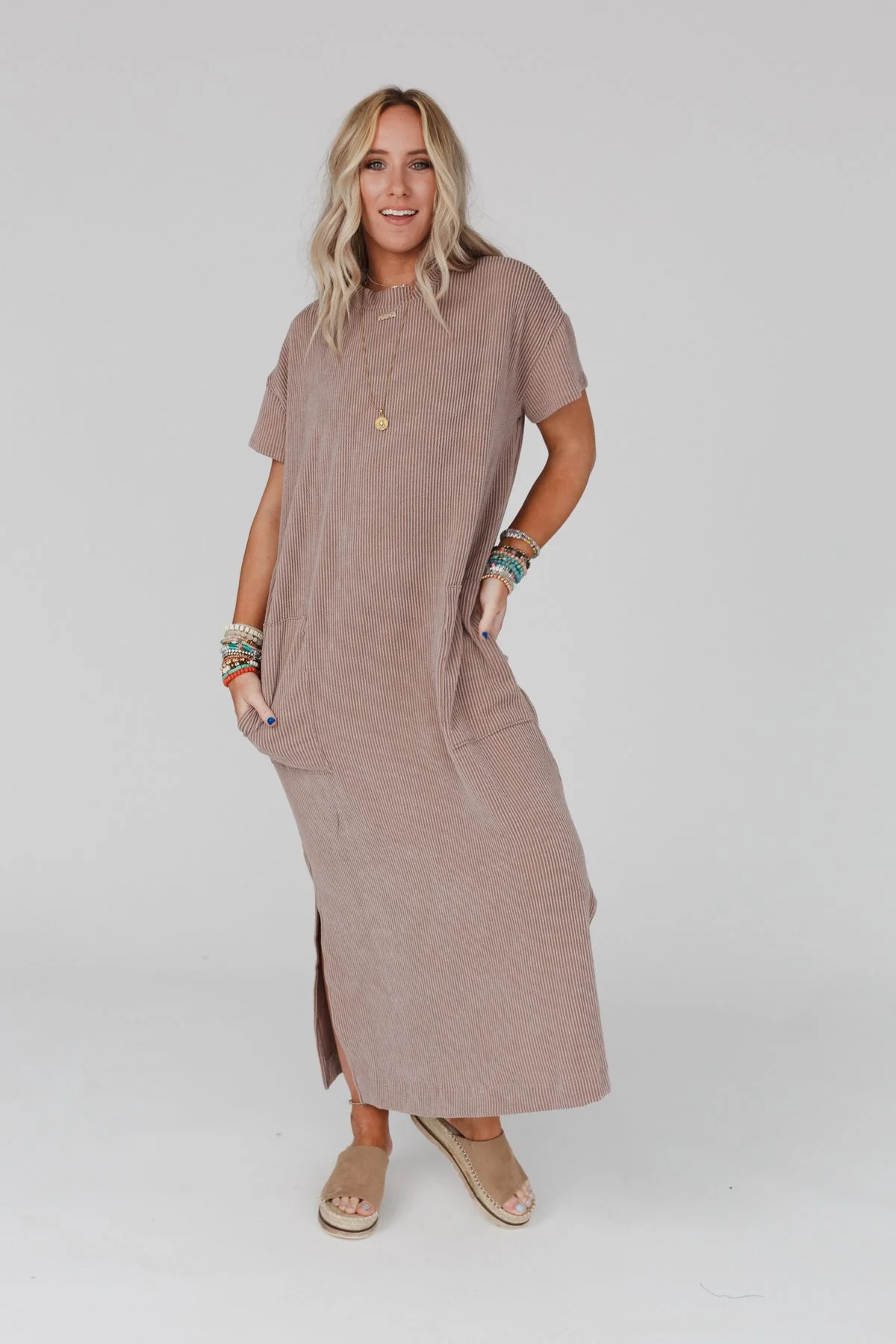 The Nest Easy Days Maxi Slit Tee Dress - Acorn - Image 5