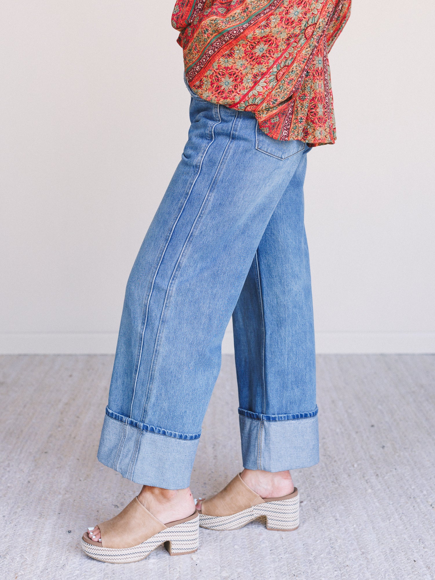 Easy Rider Cuffed Jeans - Denim - Image 5