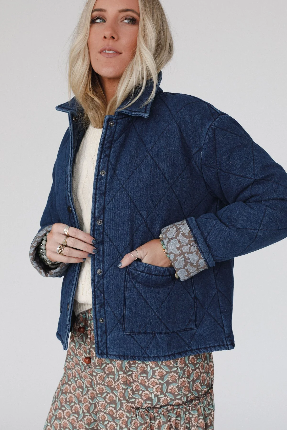 Echo Canyon Quilted Jacket - Dark Denim - Image 2