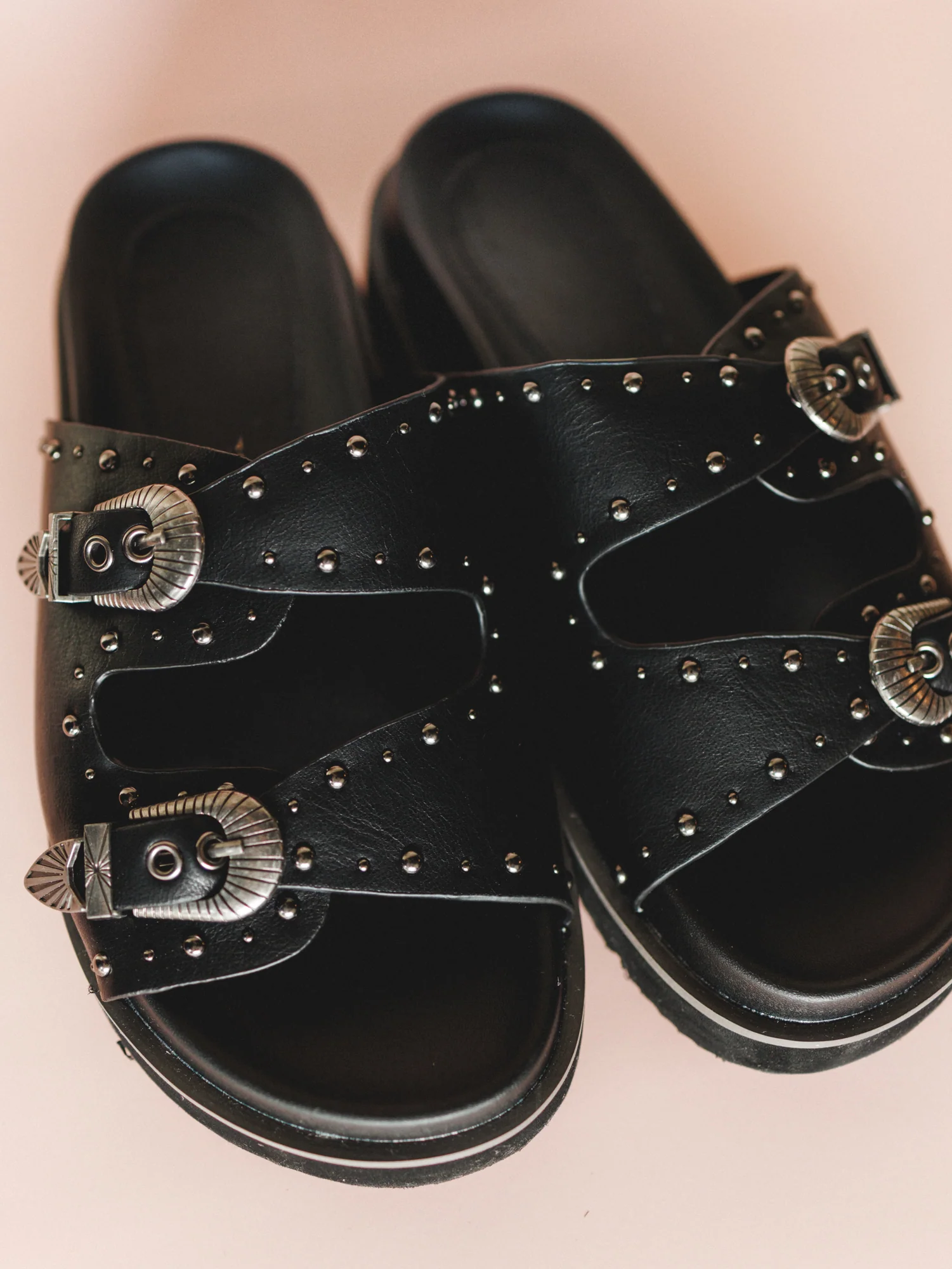 Effie Buckle Slide - Black - Image 4