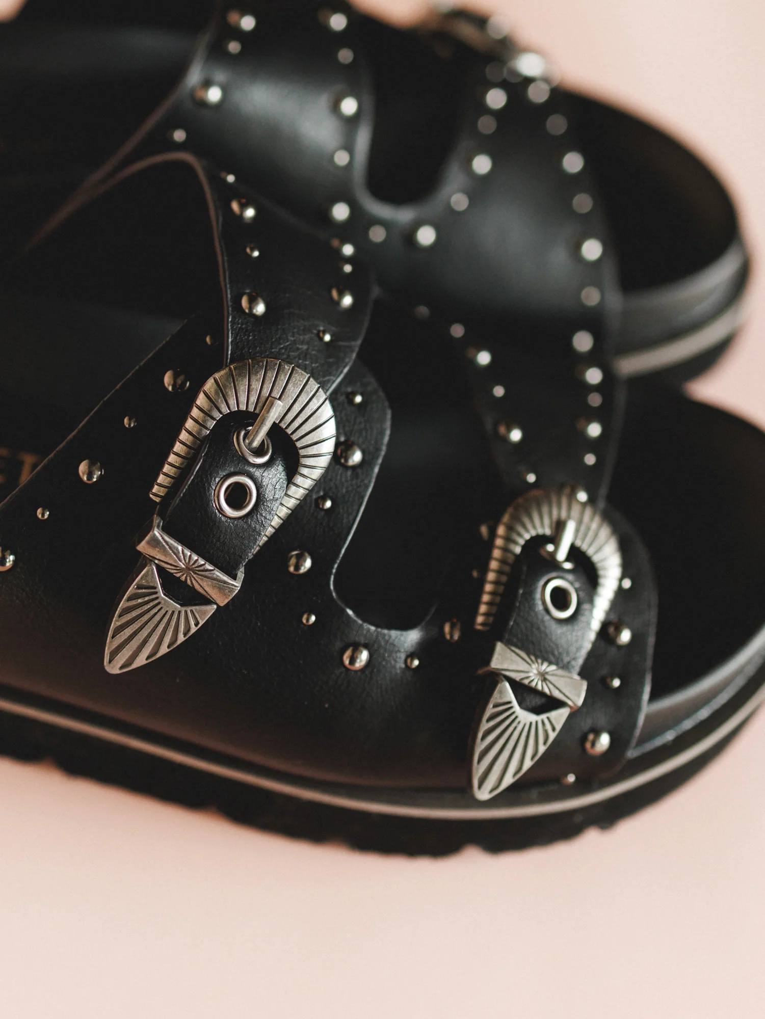 Effie Buckle Slide - Black - Image 5