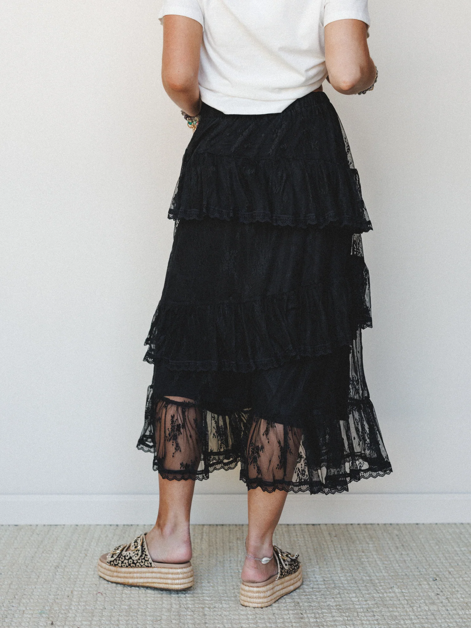 Elowen Ruffle Maxi Skirt - Black - Image 6