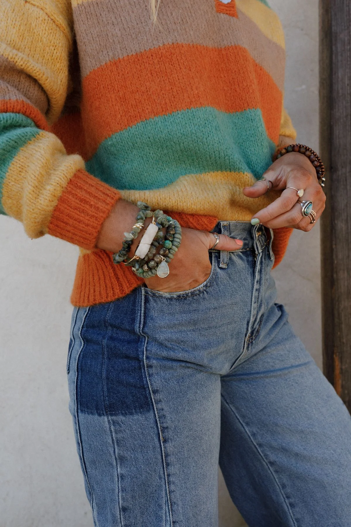 Elyse Bracelet Set - Green Multi - Image 2