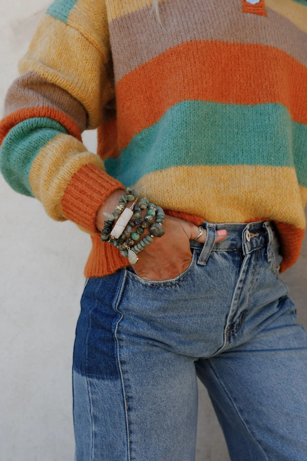 Elyse Bracelet Set - Green Multi - Image 3