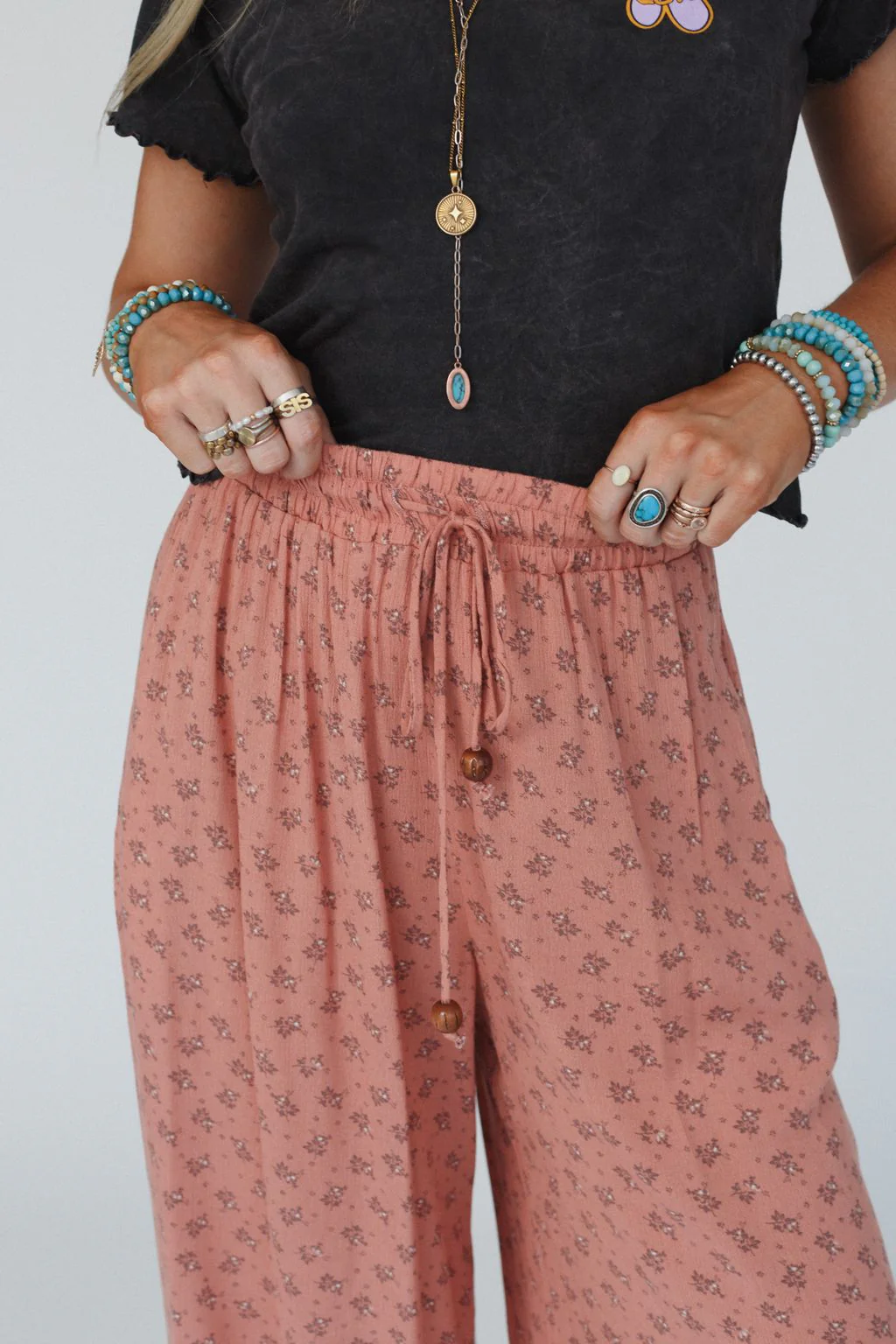 The Nest Emberlyn Wide Leg Cinched Pants - Clay - Image 3
