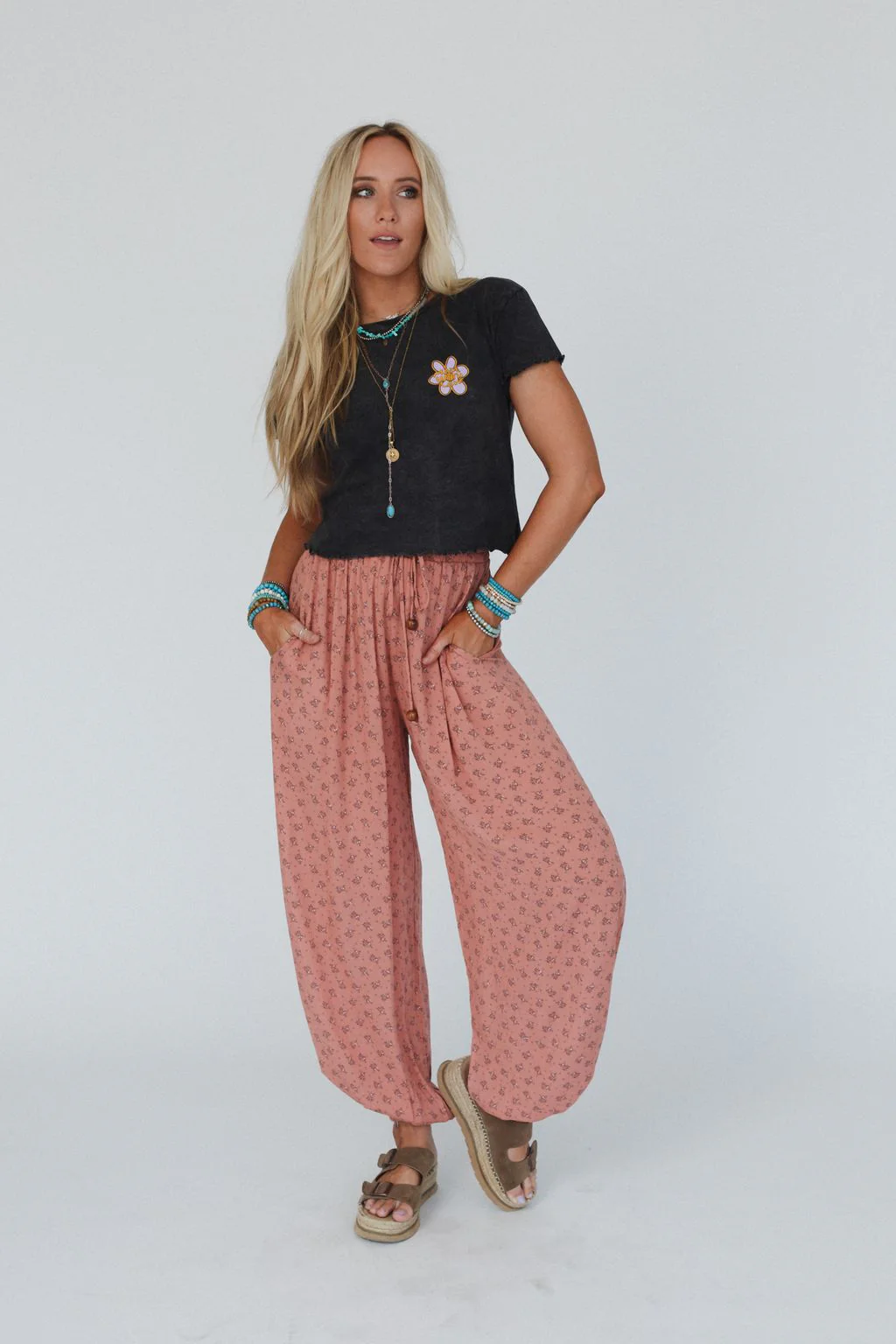 The Nest Emberlyn Wide Leg Cinched Pants - Clay - Image 4