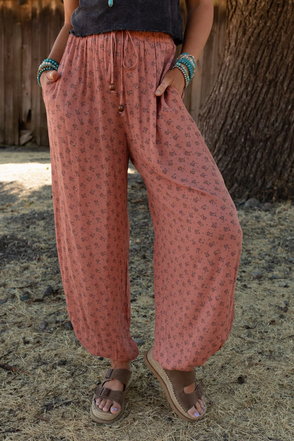 The Nest Emberlyn Wide Leg Cinched Pants - Clay - Image 6