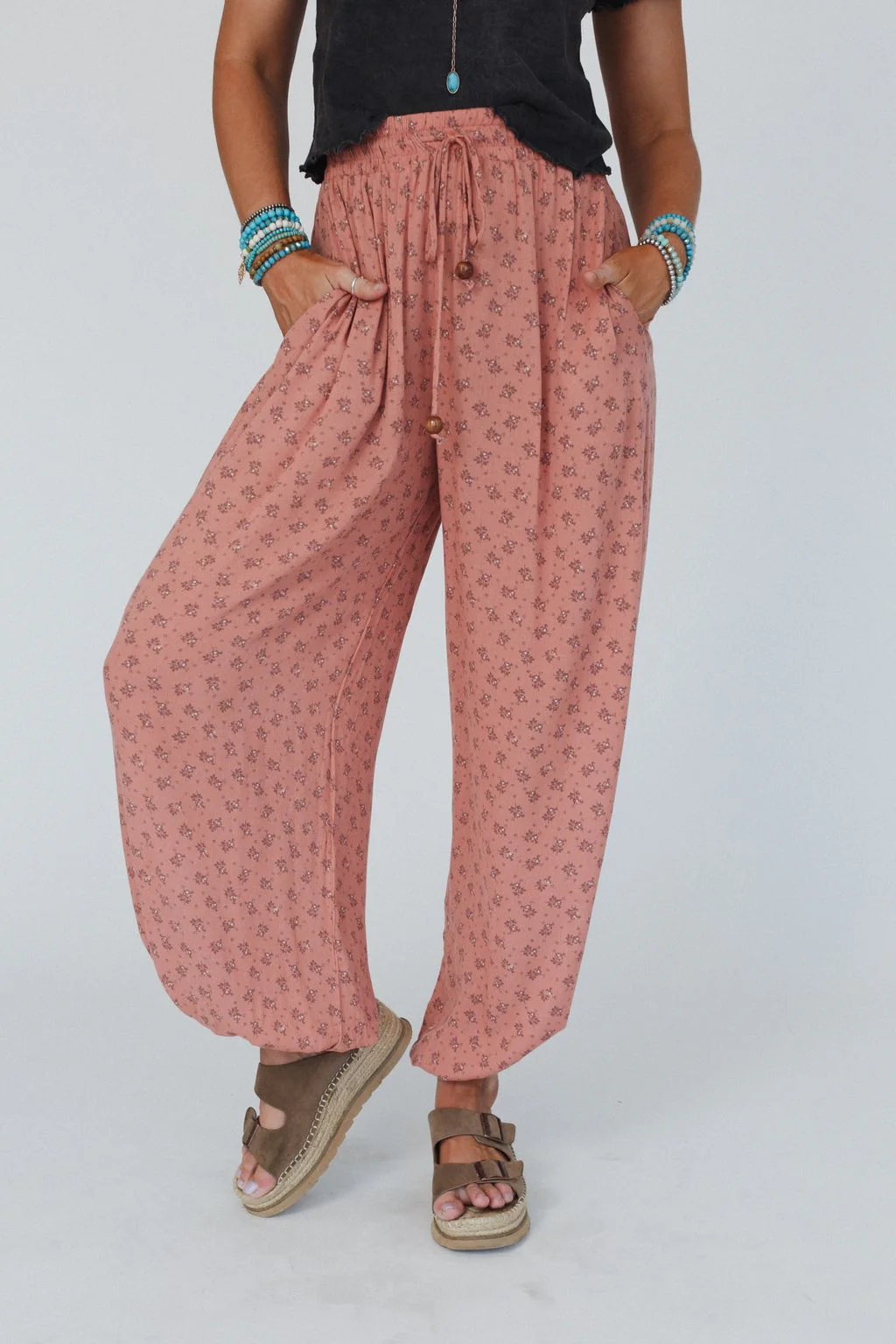 The Nest Emberlyn Wide Leg Cinched Pants - Clay - Image 9