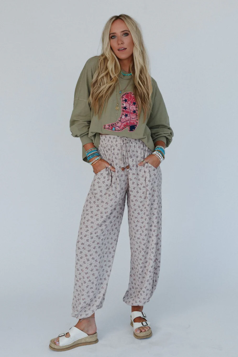 The Nest Emberlyn Wide Leg Cinched Pants - Taupe - Image 5