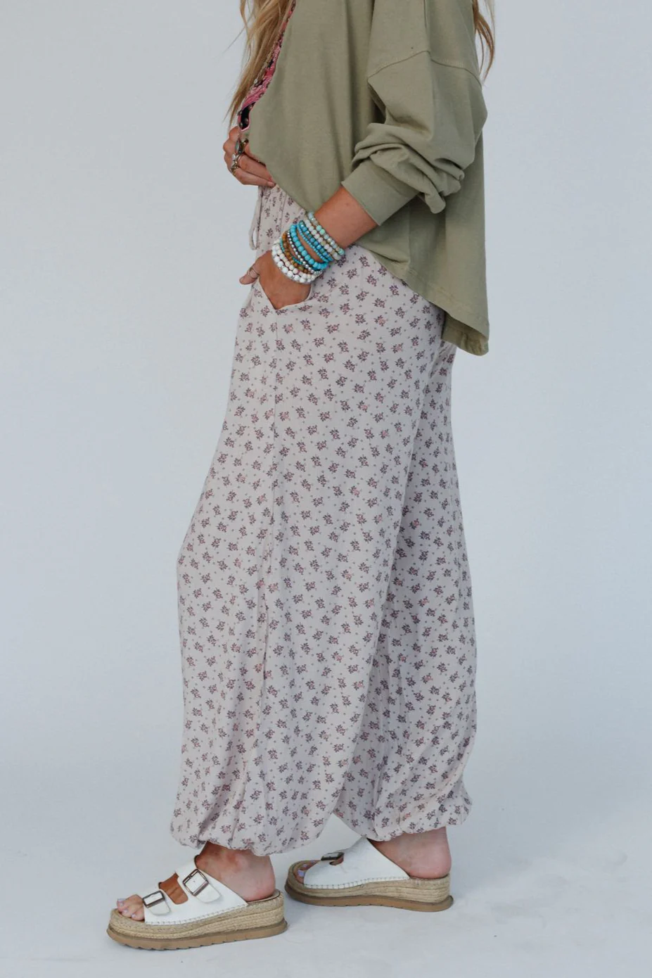 The Nest Emberlyn Wide Leg Cinched Pants - Taupe