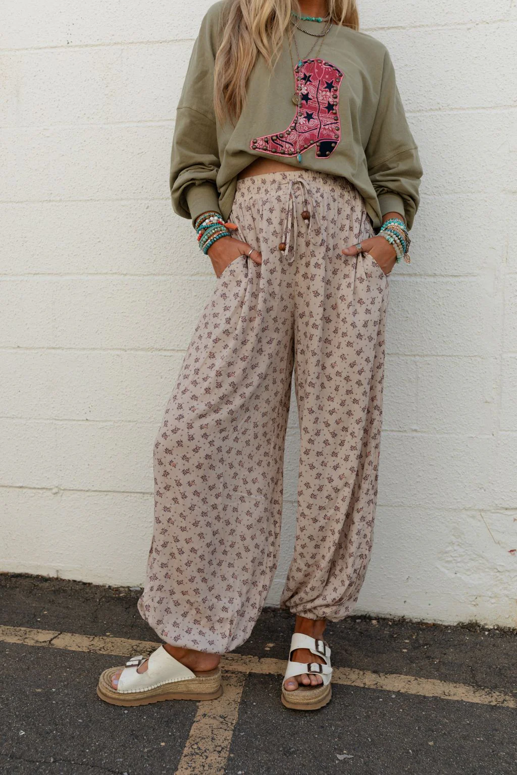 The Nest Emberlyn Wide Leg Cinched Pants - Taupe - Image 7