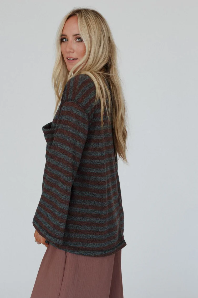 The Nest Endless Love Striped Top - Brown - Image 4