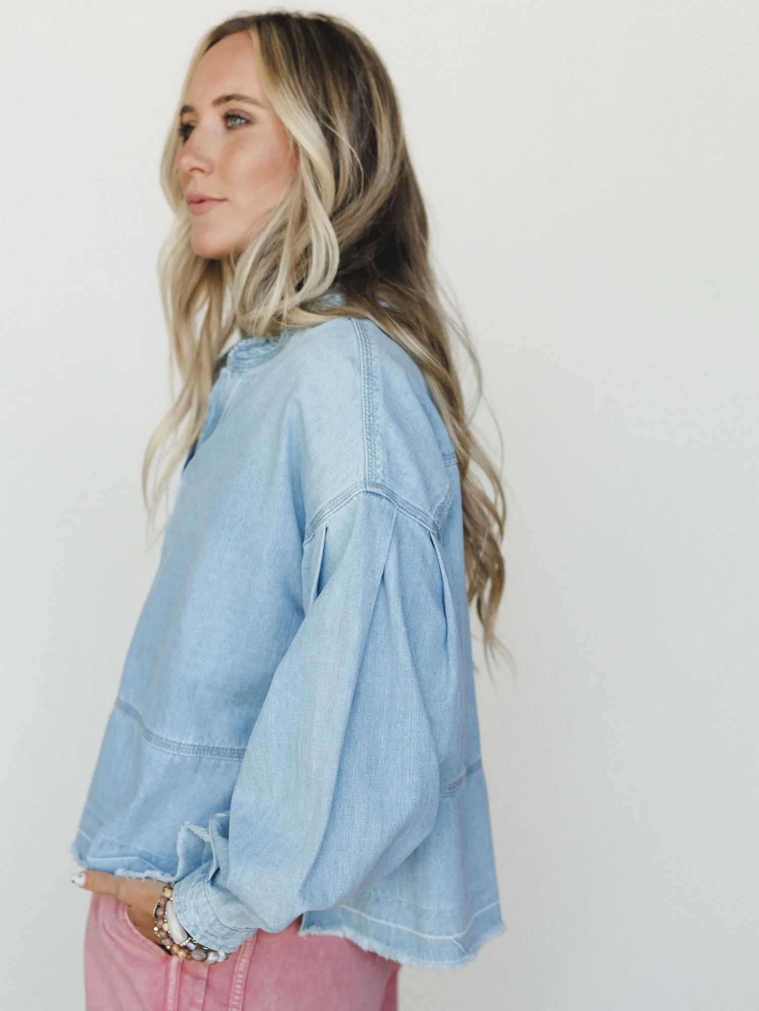 Everyday Denim Top - Light Denim - Image 3