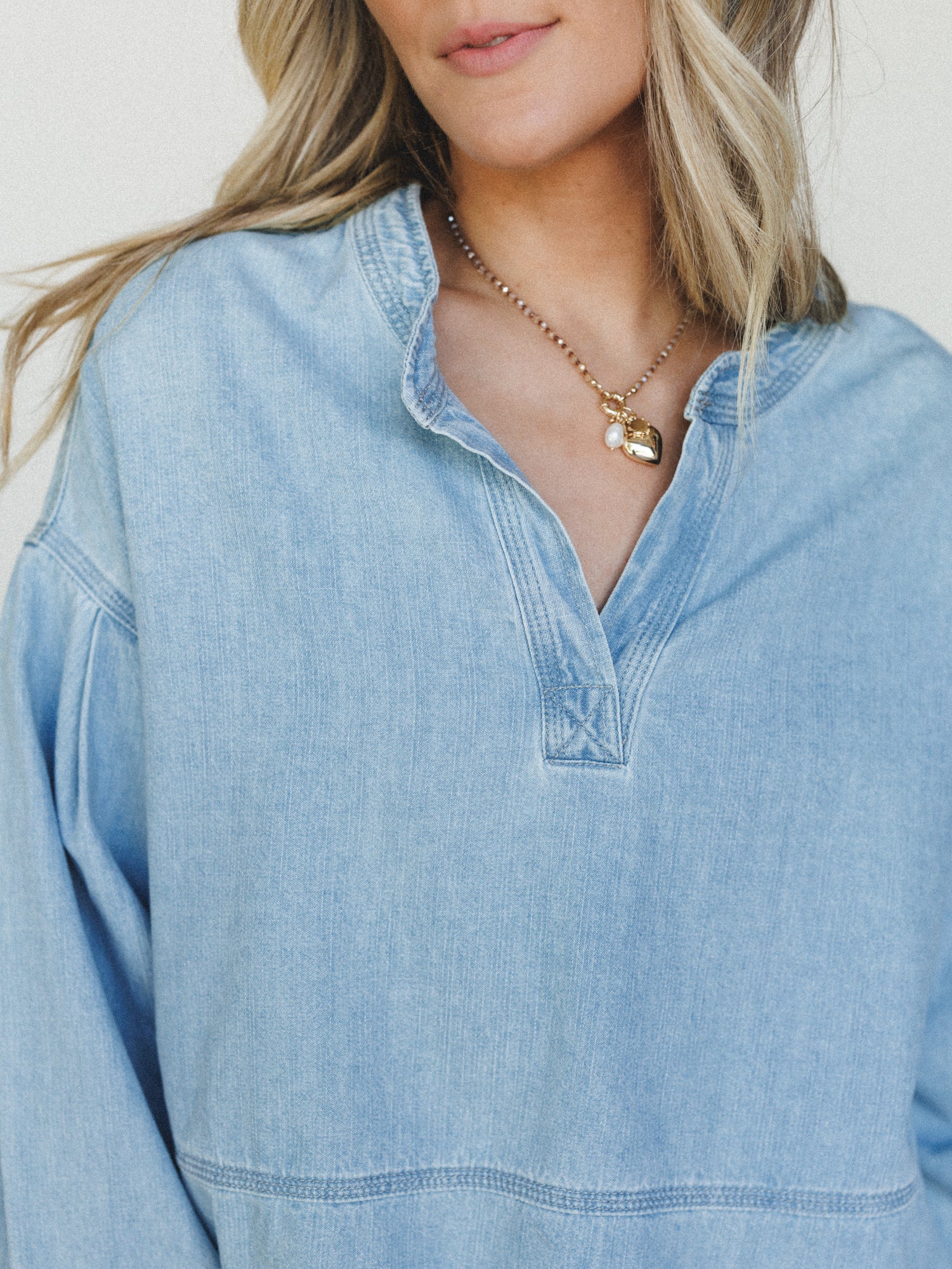Everyday Denim Top - Light Denim - Image 4