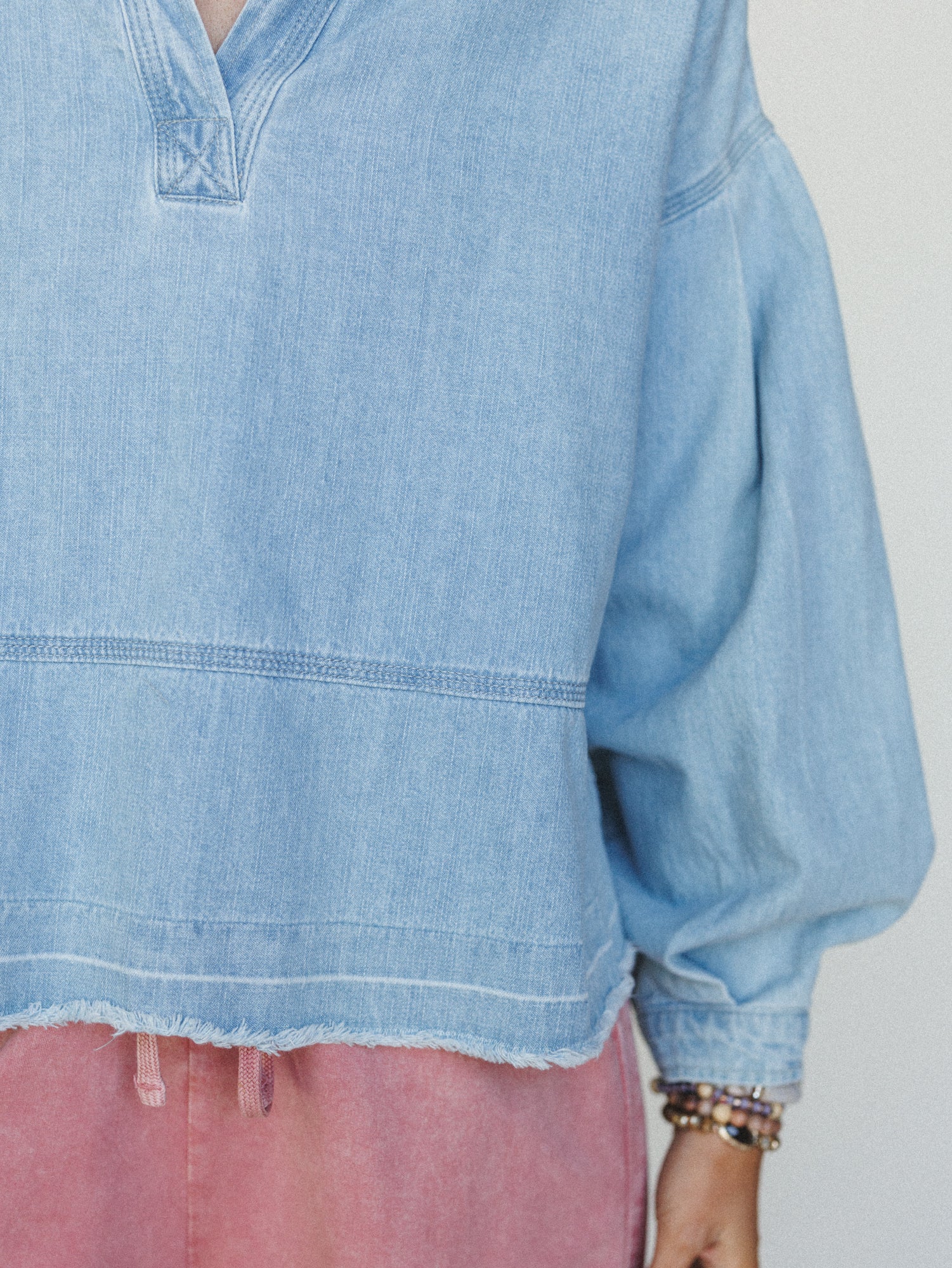 Everyday Denim Top - Light Denim - Image 5