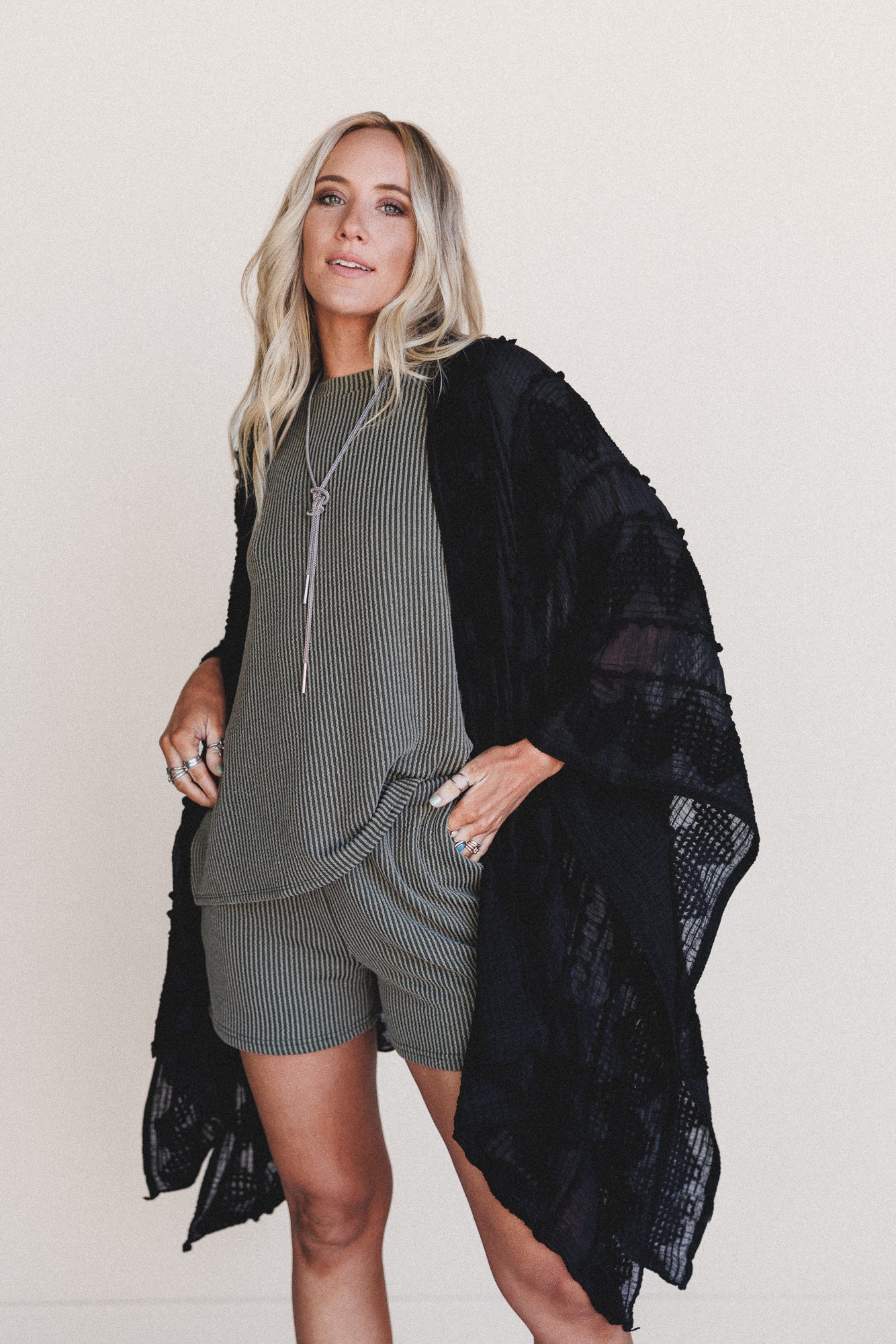 Bali Embroidered Kimono - Black - Pre Order - Image 2