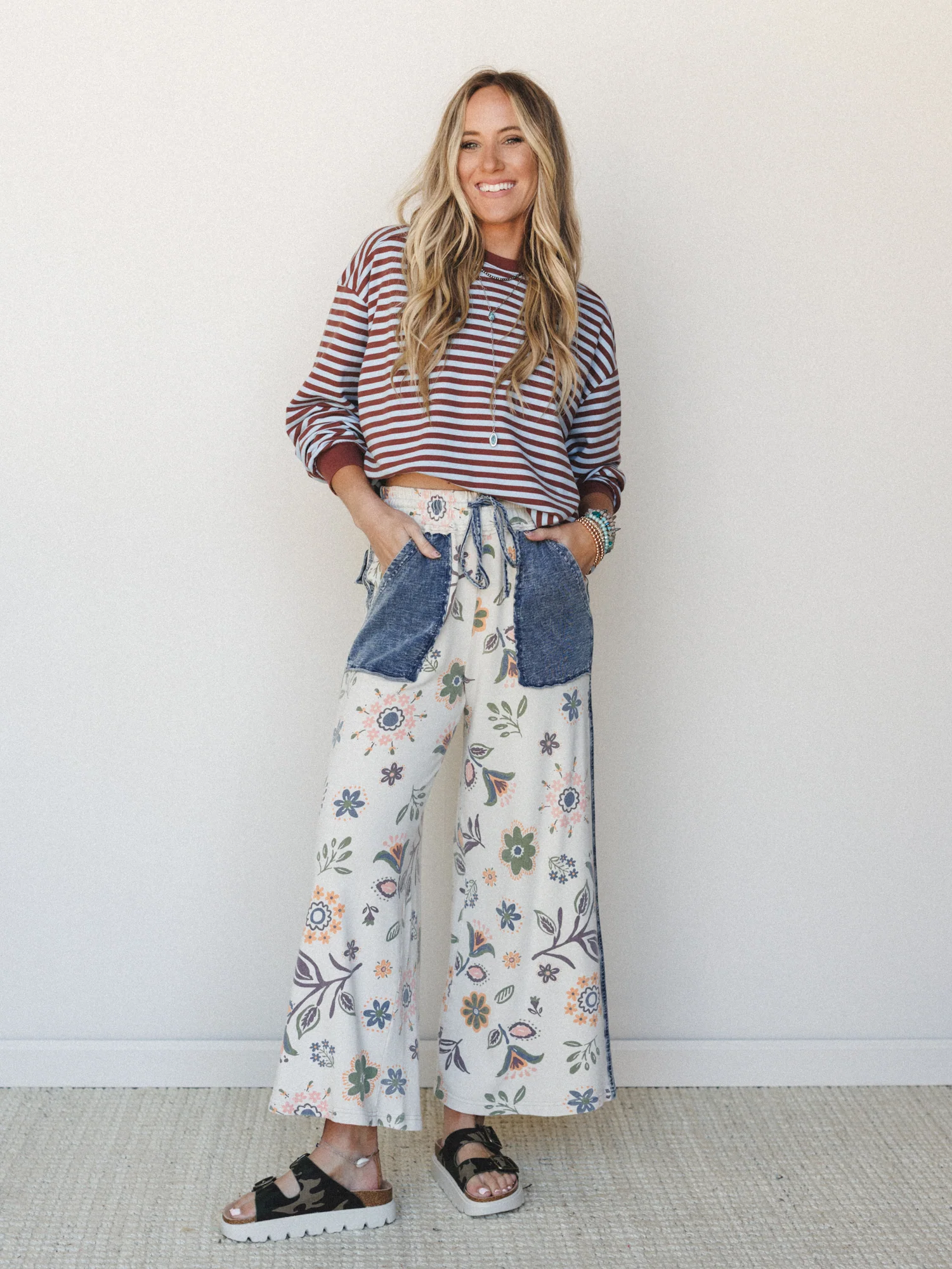 Fable Floral Pants - Ecru - Image 3