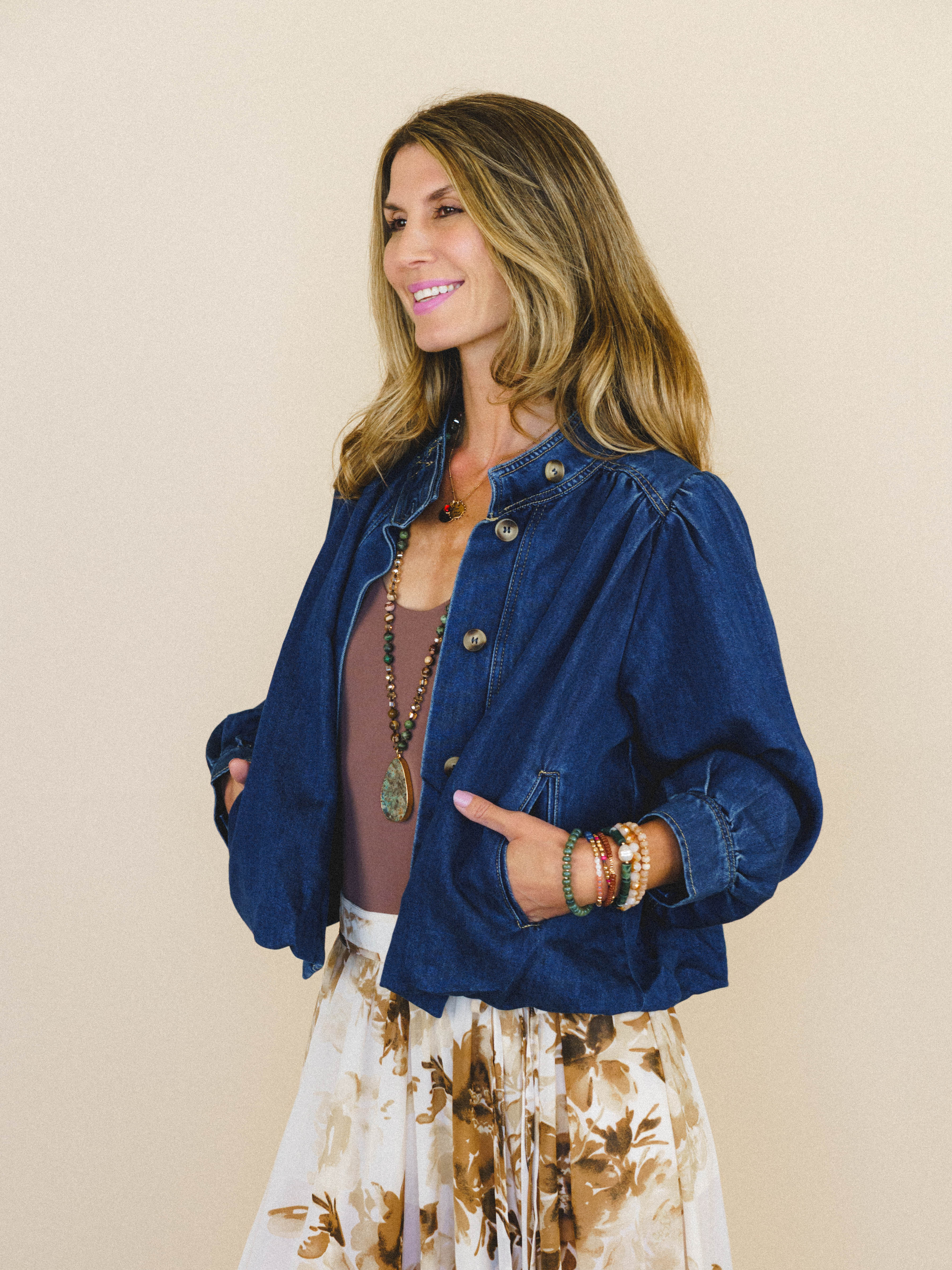 Feeling French Denim Jacket - Dark Denim - Image 4