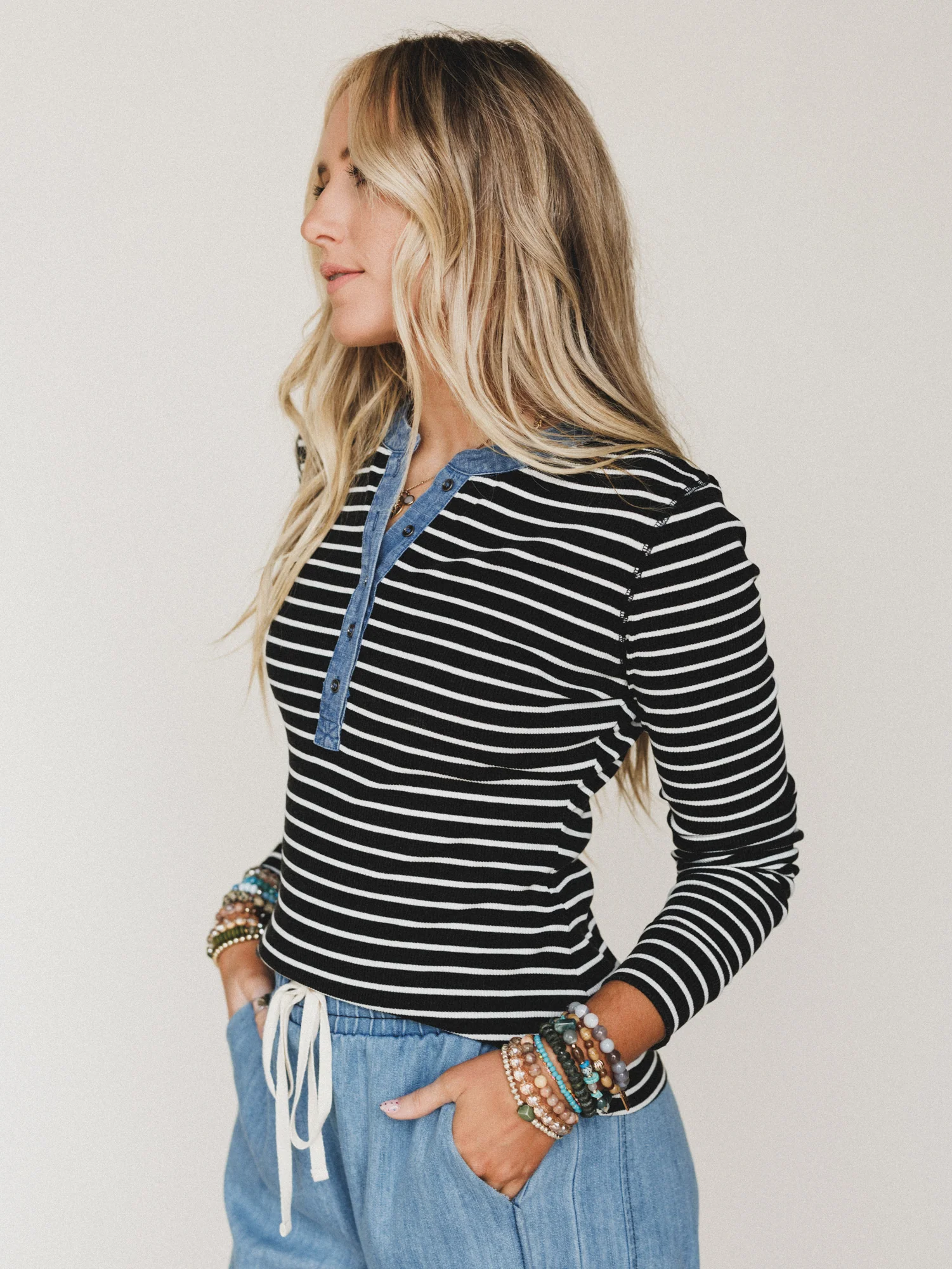 Fieldtrip Stripe Top - Black - Image 4
