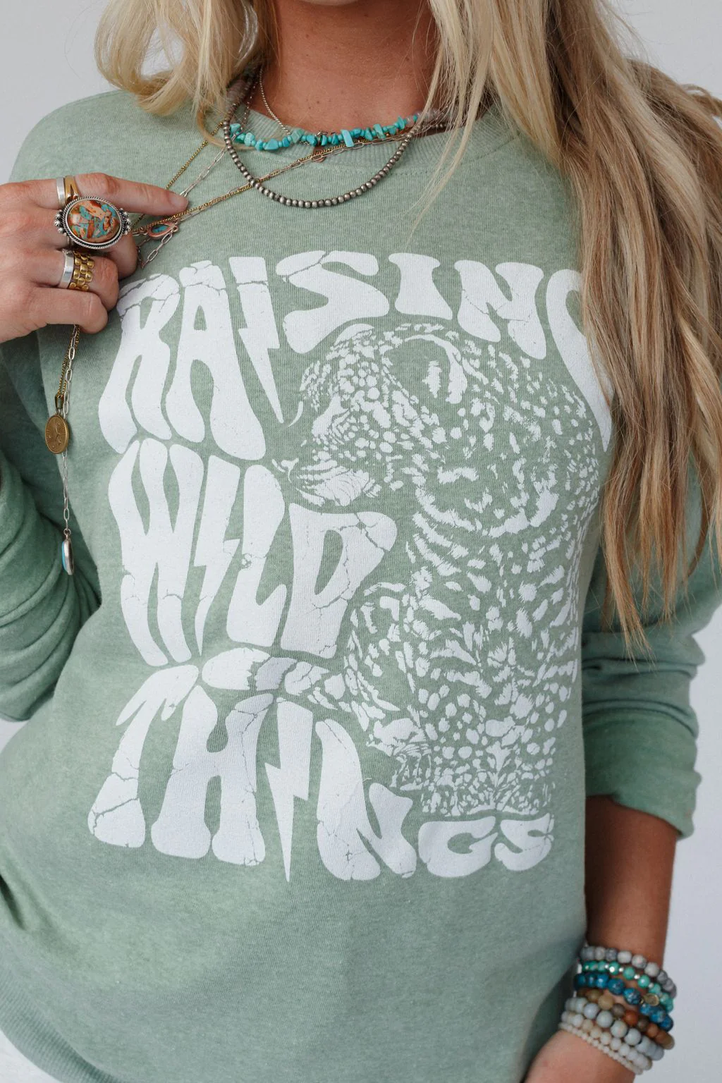 Fierce Mama Graphic Sweatshirt - Sage - Image 3