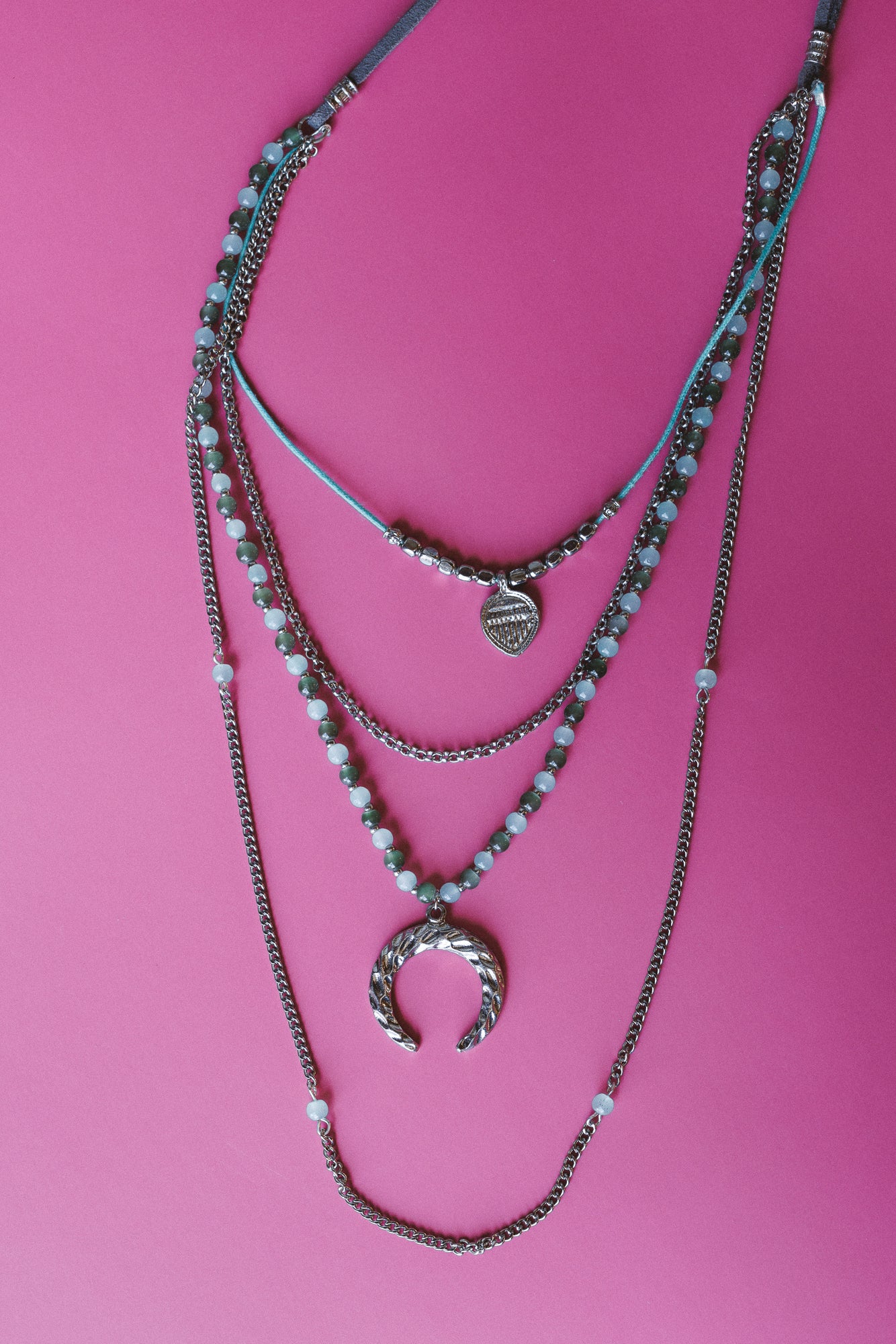 Firelight Layered Necklace - Blue - Image 3