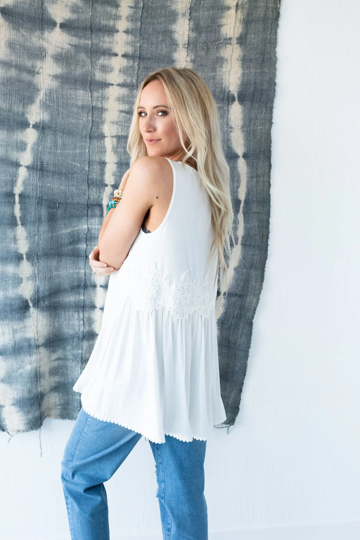 First Love Crochet Tank - Ivory - Image 4