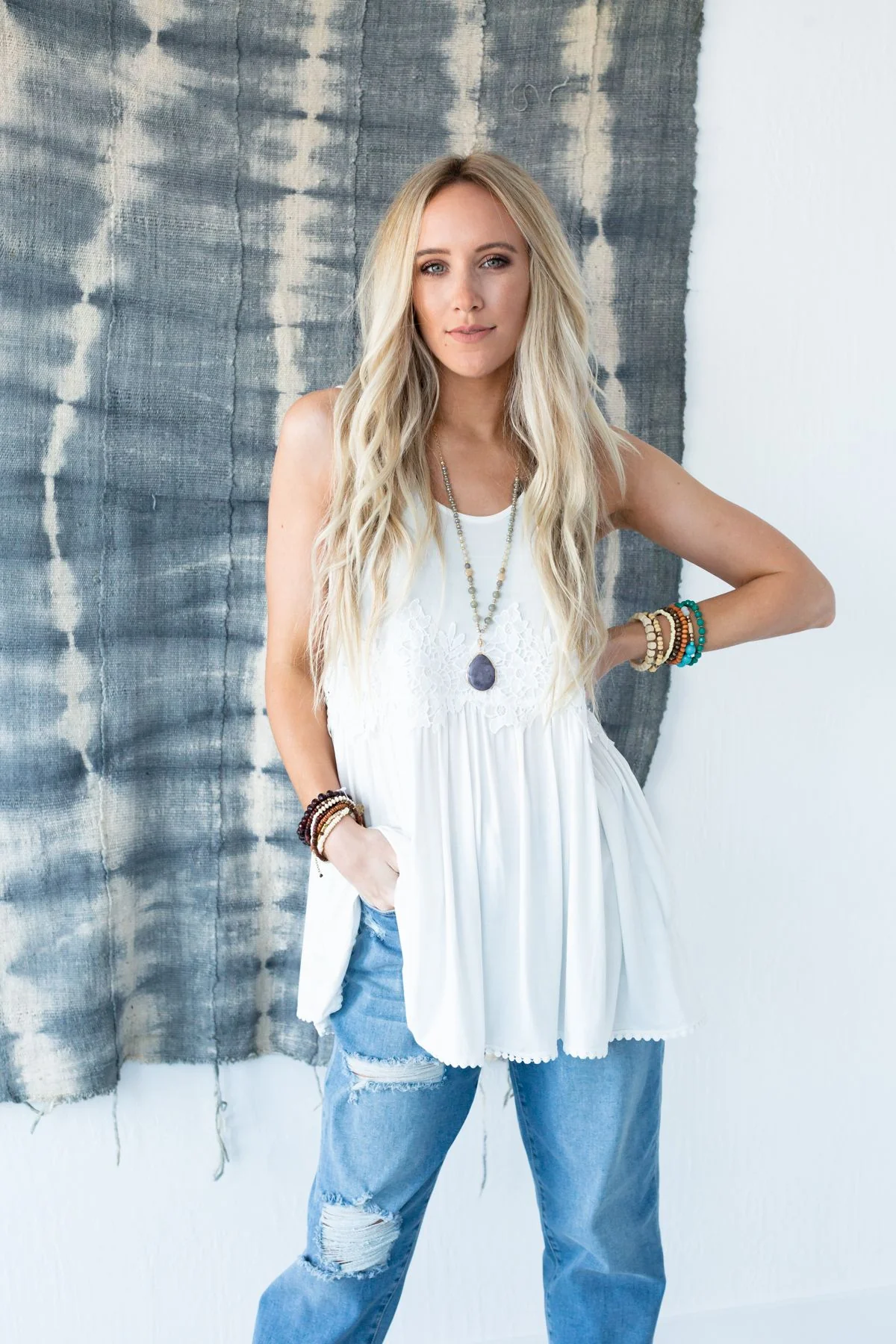 First Love Crochet Tank - Ivory - Image 5