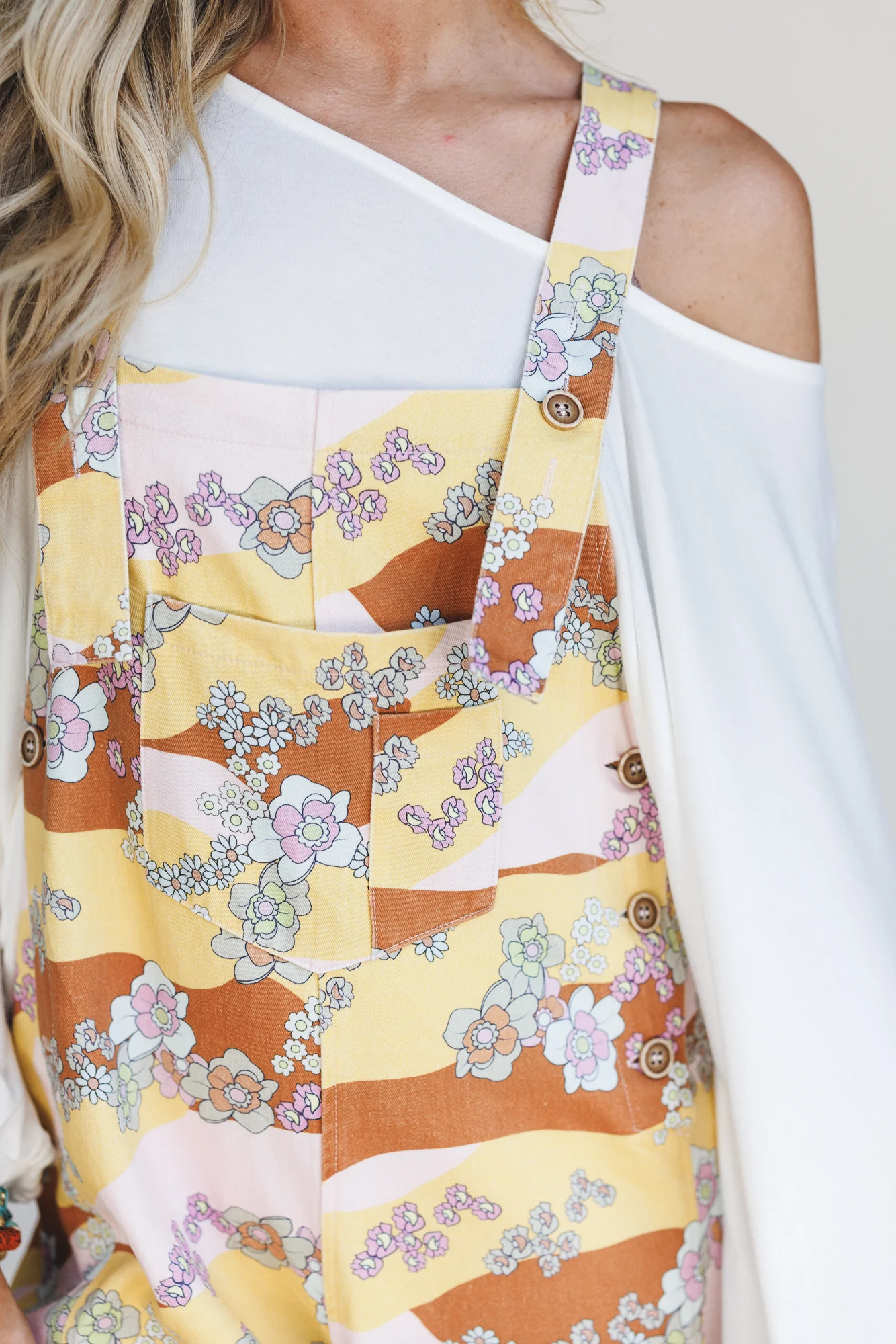 Floral Beat Overalls - Camel - Image 3
