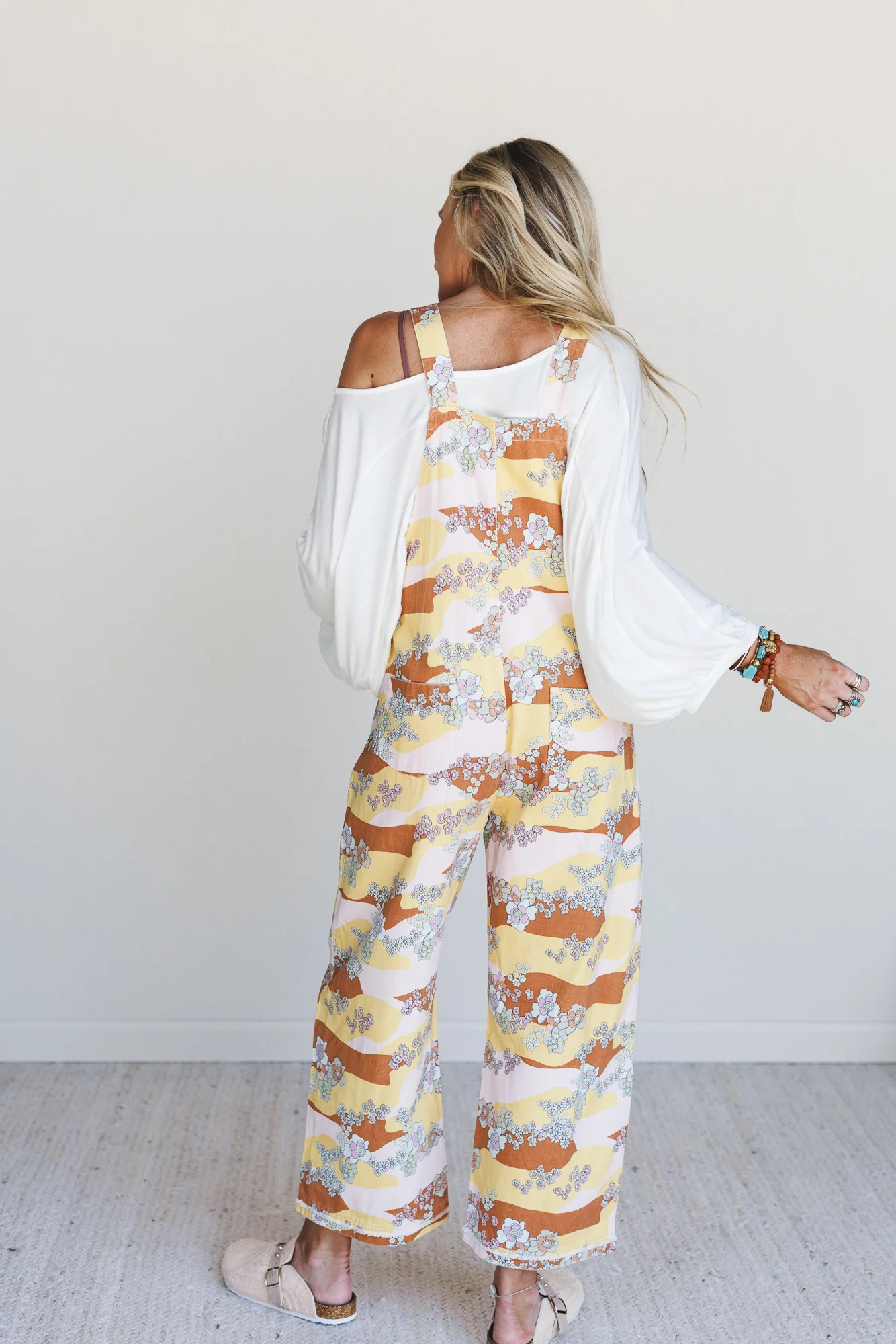 Floral Beat Overalls - Camel - Image 6