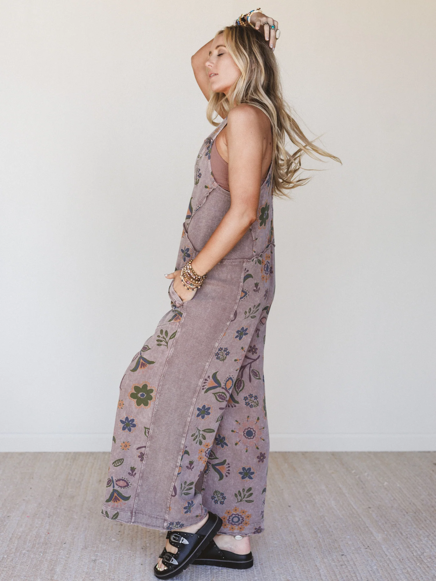 Floral Daylight Jumpsuit - Mocha - Image 4