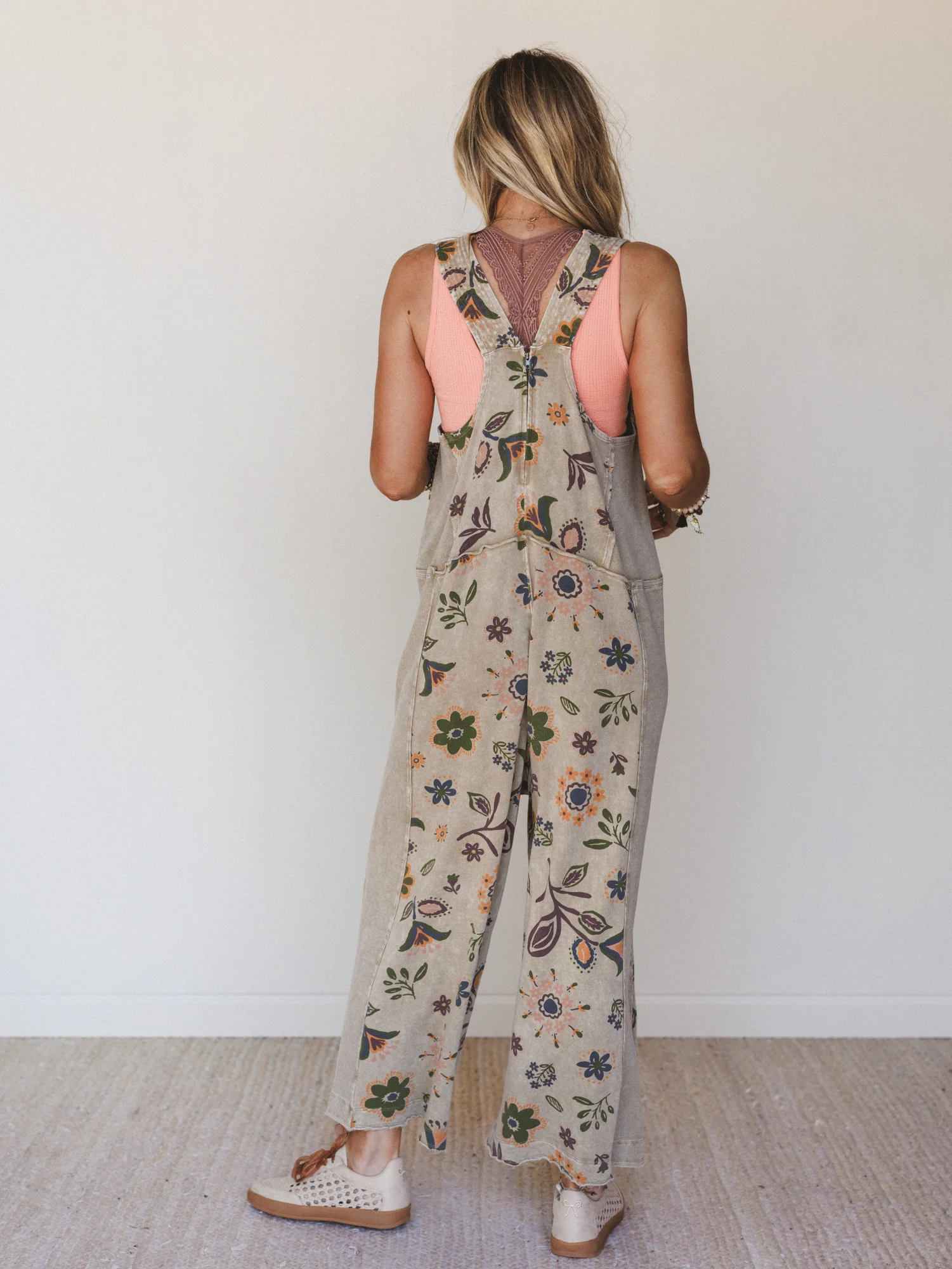Floral Daylight Jumpsuit - Olive Gray - Image 4