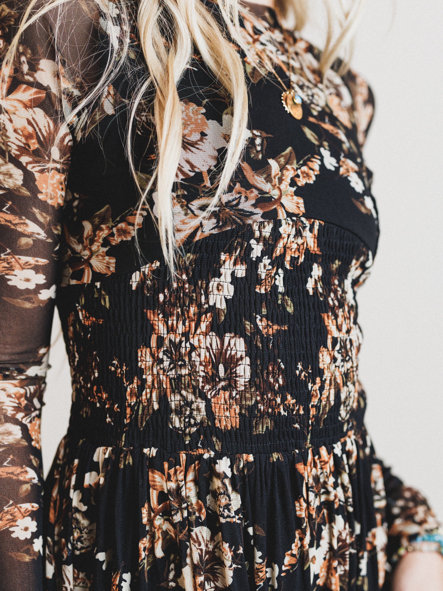 Floral Fantasia Dress - Black - Image 3
